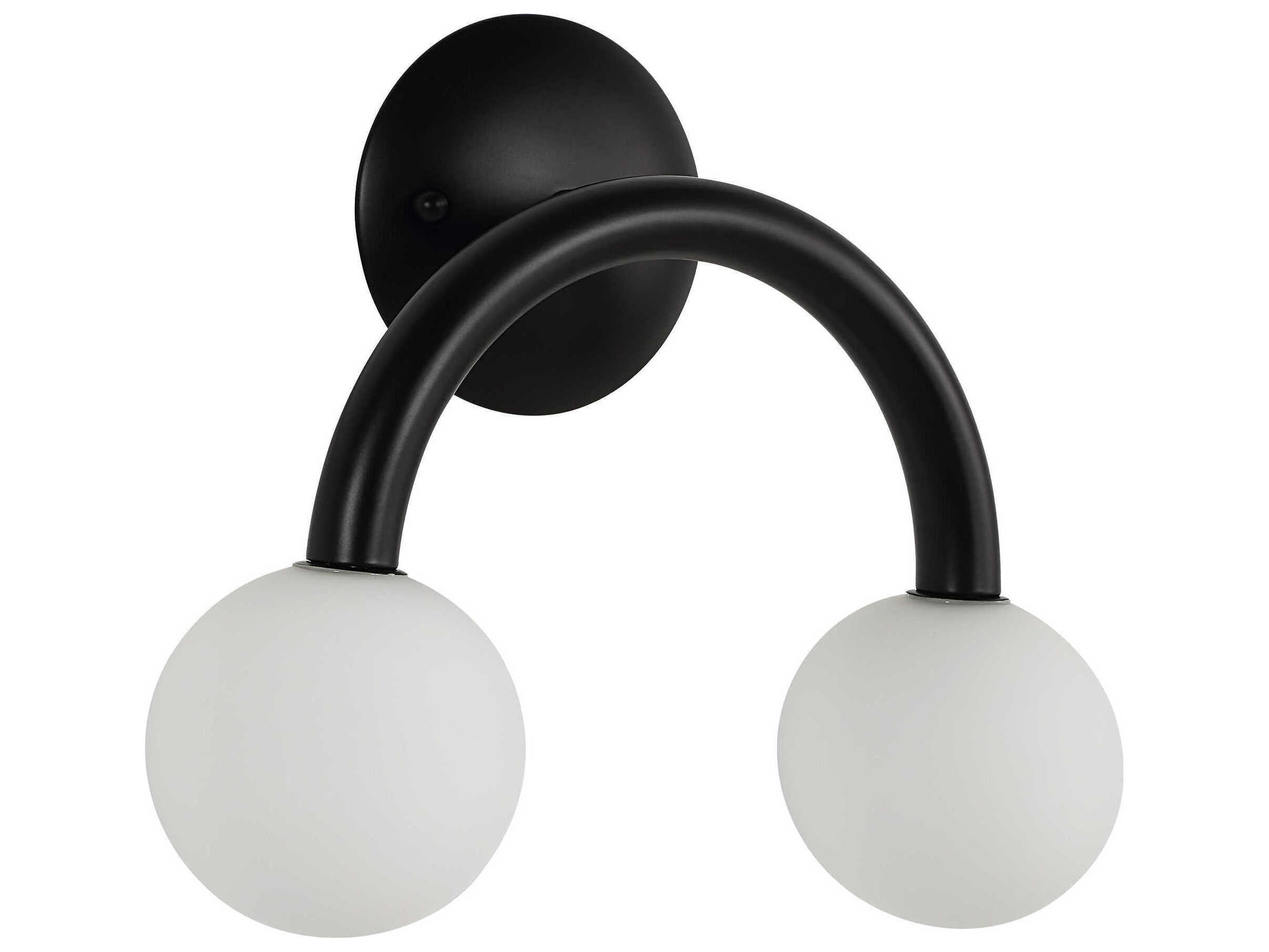 Renwil Santo 2-Light Powder Coated Matte Black Wall Sconce