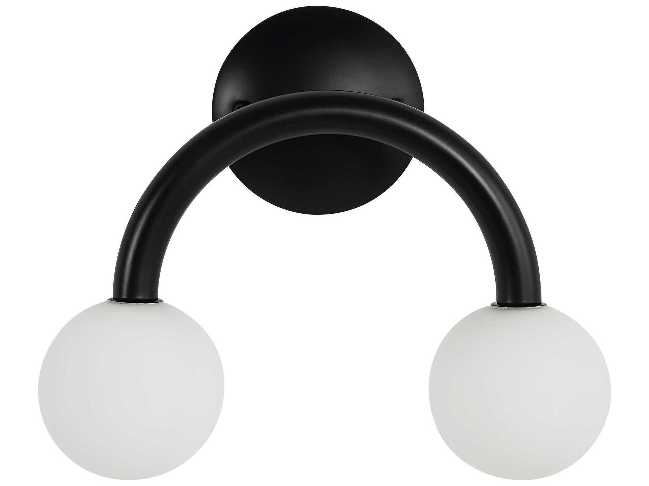 Renwil Santo 2-Light Powder Coated Matte Black Wall Sconce