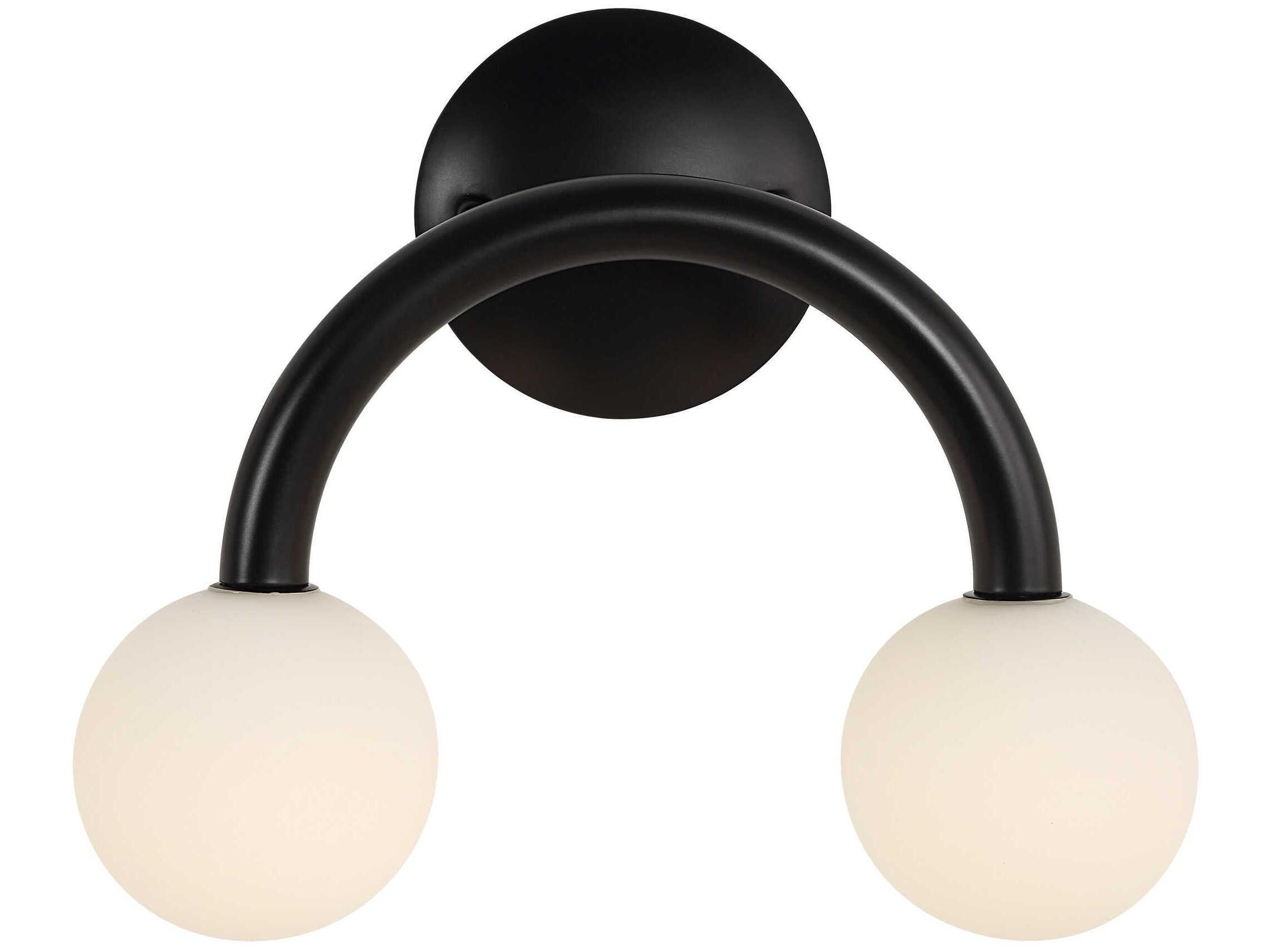 Renwil Santo 2-Light Powder Coated Matte Black Wall Sconce