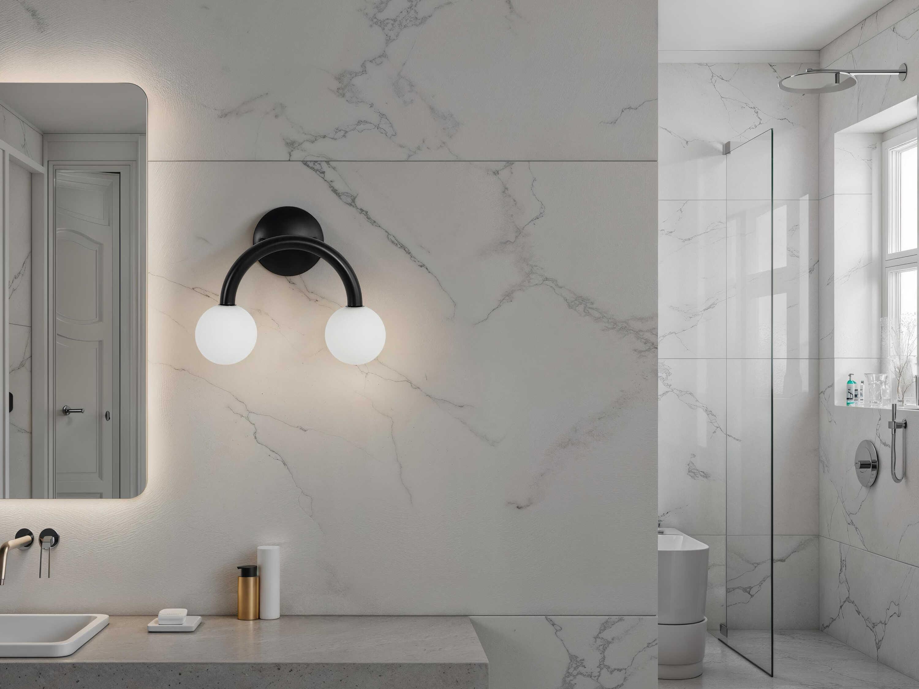 Renwil Santo 2-Light Powder Coated Matte Black Wall Sconce