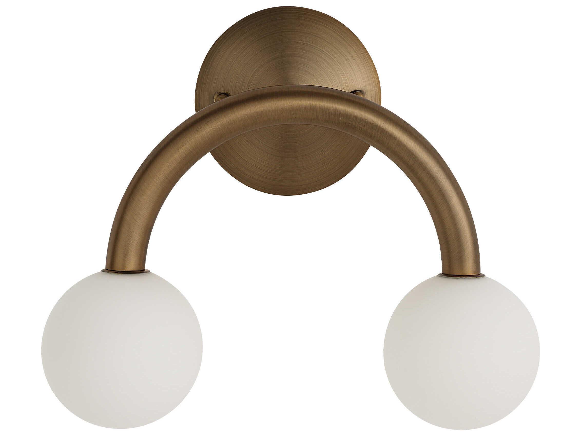 Renwil Santi 2-Light Plated Dark Brushed Brass Wall Sconce