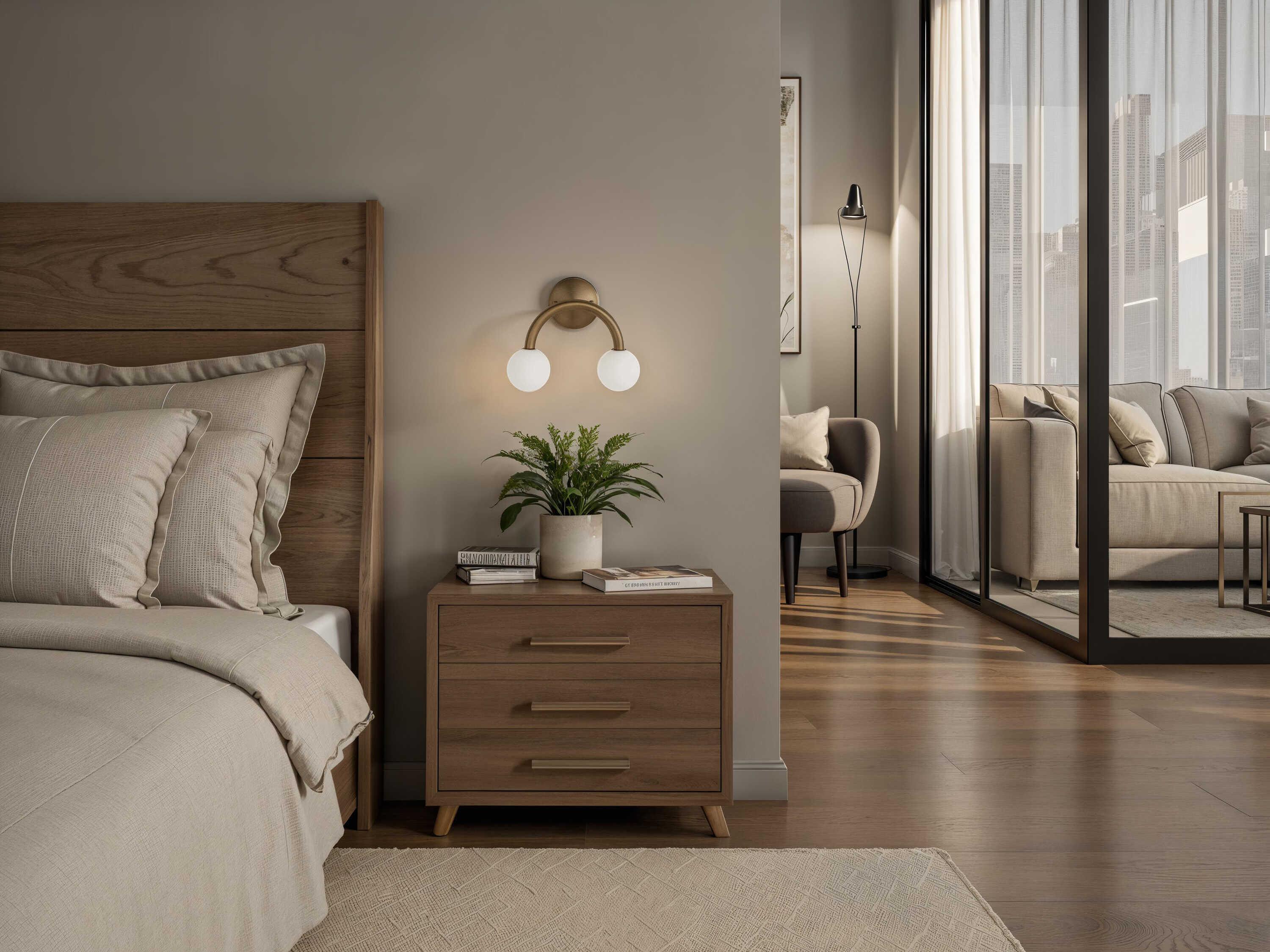 Renwil Santi 2-Light Plated Dark Brushed Brass Wall Sconce