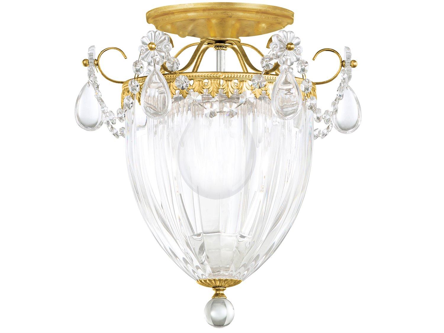 Schonbek Bagatelle 3-Light Bronze Crystal Semi Flush Mount