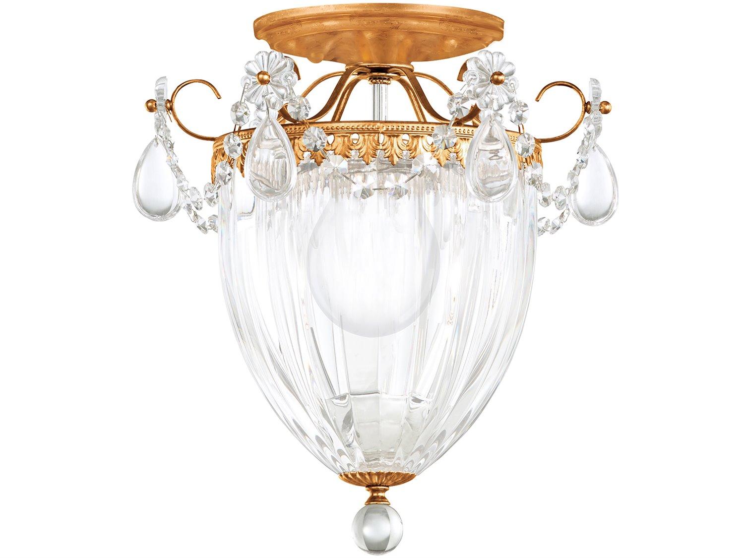 Schonbek Bagatelle 3-Light Bronze Crystal Semi Flush Mount