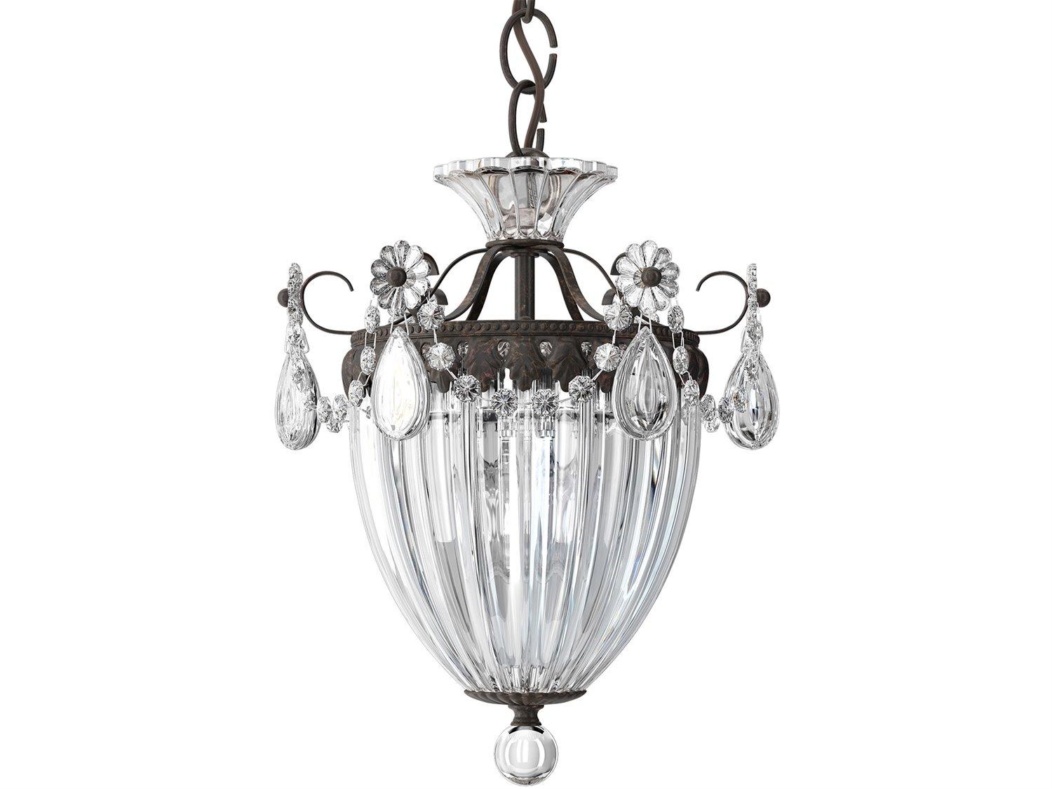 Schonbek Bagatelle 3-Light Silver Crystal Mini Pendant