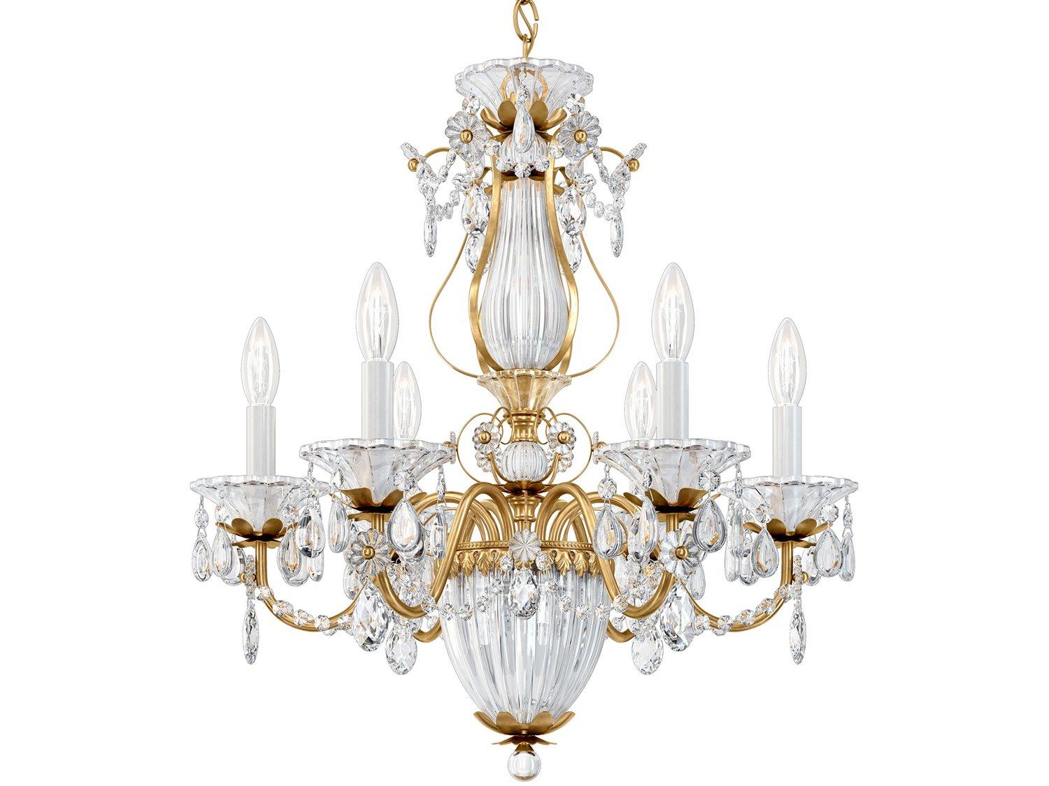 Schonbek Bagatelle 6-Light Silver Crystal Candelabra Chandelier
