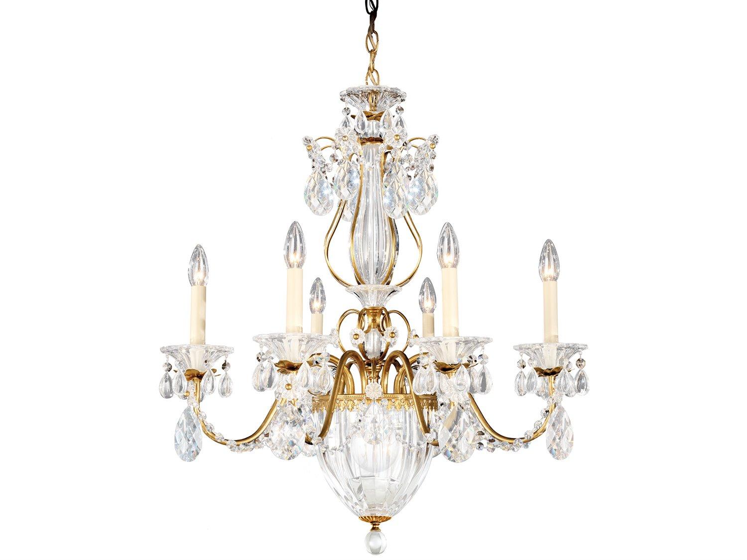 Schonbek Bagatelle 6-Light Silver Crystal Candelabra Chandelier