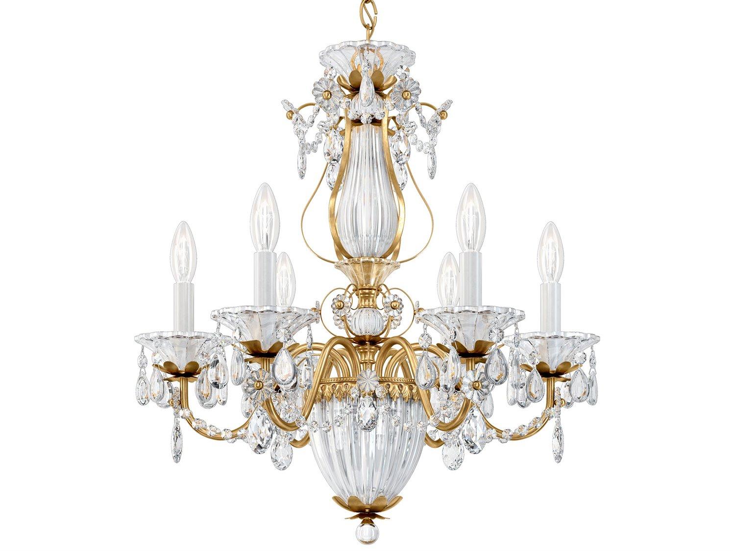 Schonbek Bagatelle 6-Light Silver Crystal Candelabra Chandelier