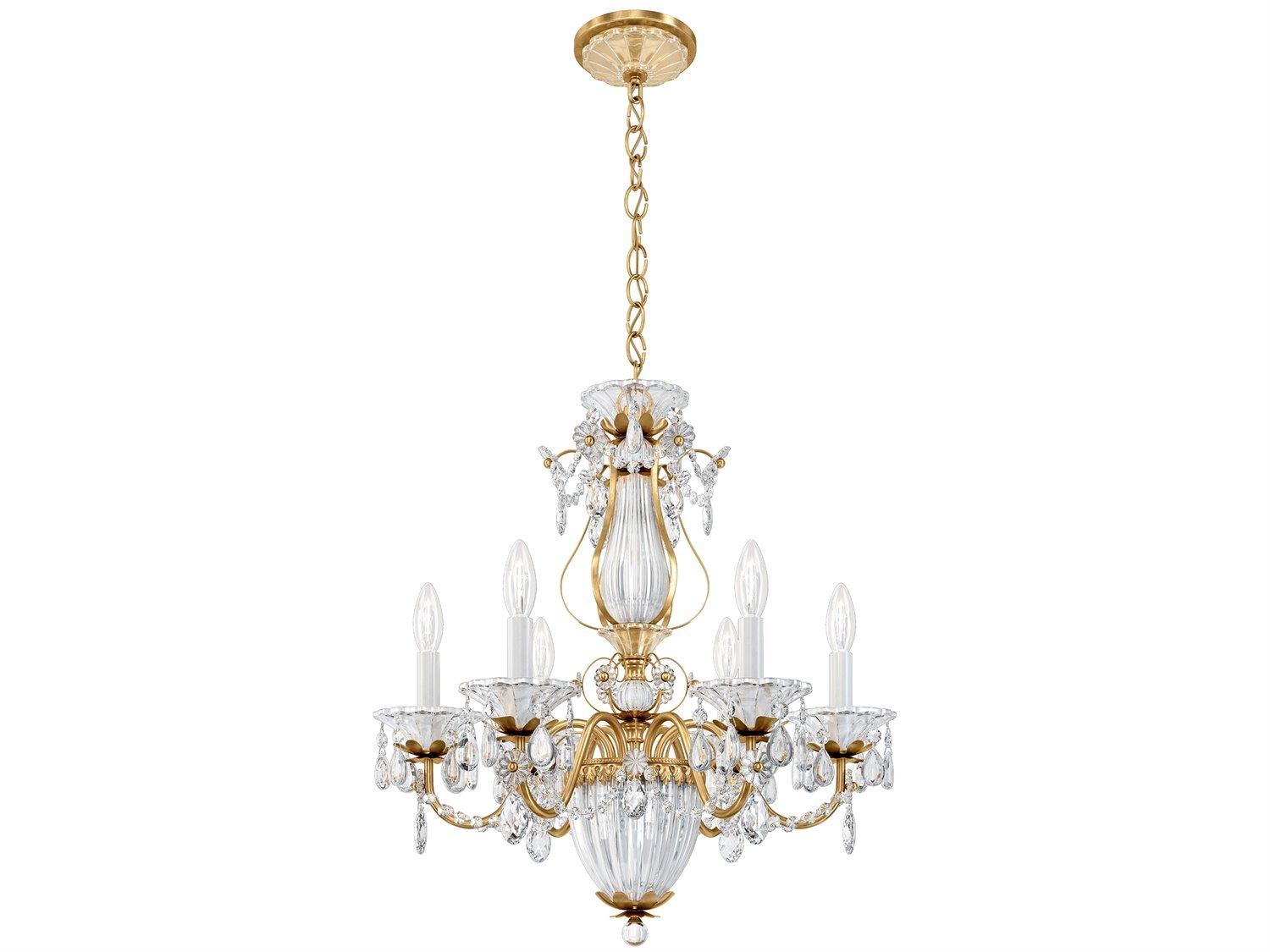 Schonbek Bagatelle 6-Light Silver Crystal Candelabra Chandelier