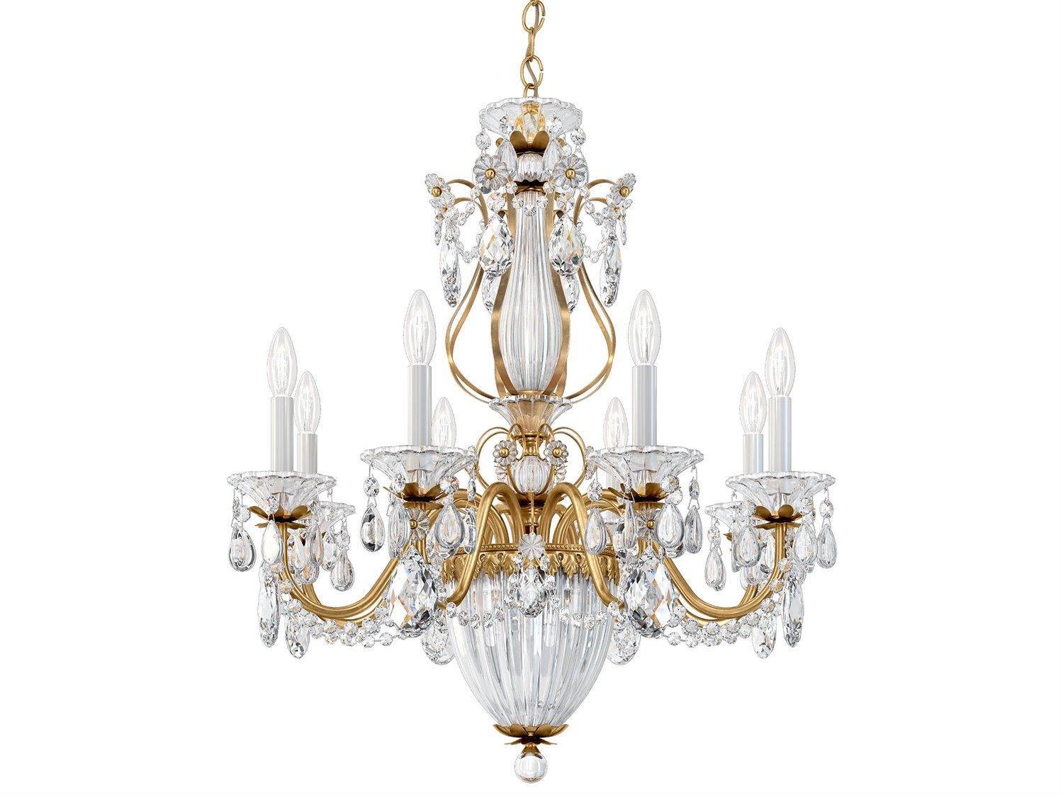 Schonbek Bagatelle 11-Light Gold Crystal Candelabra Chandelier