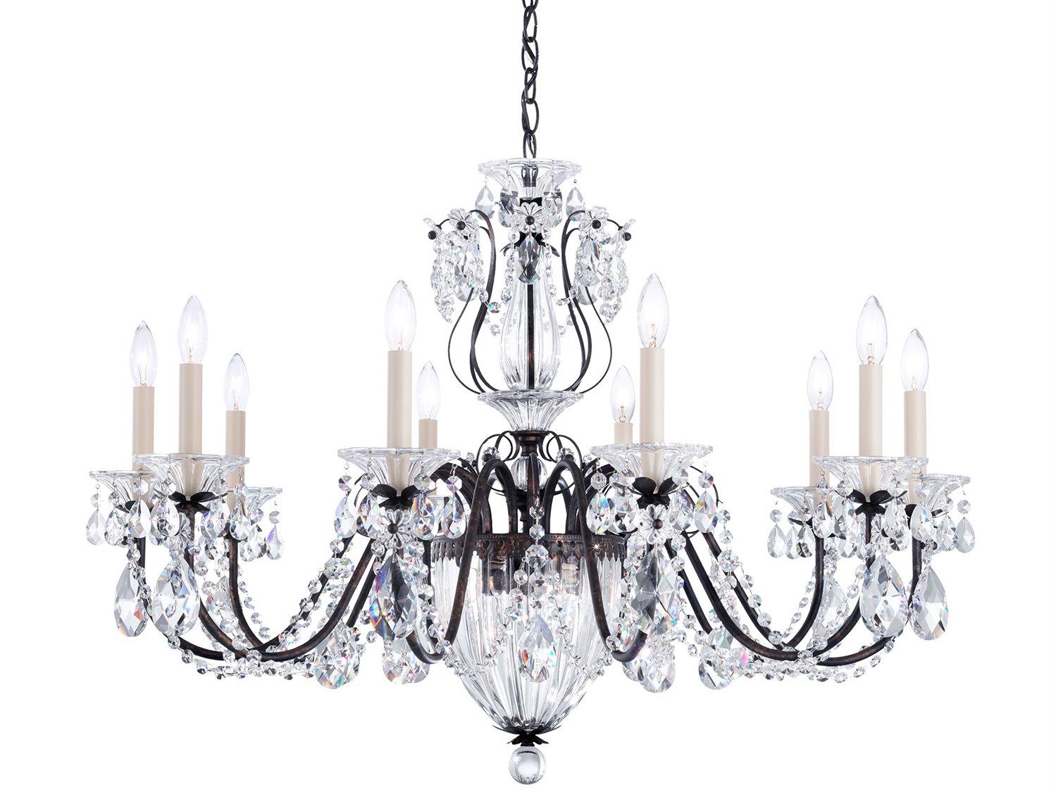 Schonbek Bagatelle 13-Light Bronze Crystal Candelabra Chandelier