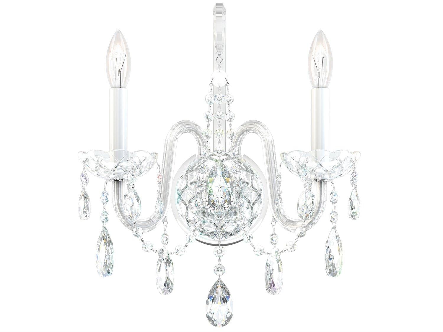 Schonbek Arlington 2-Light Polished Silver Crystal Wall Sconce