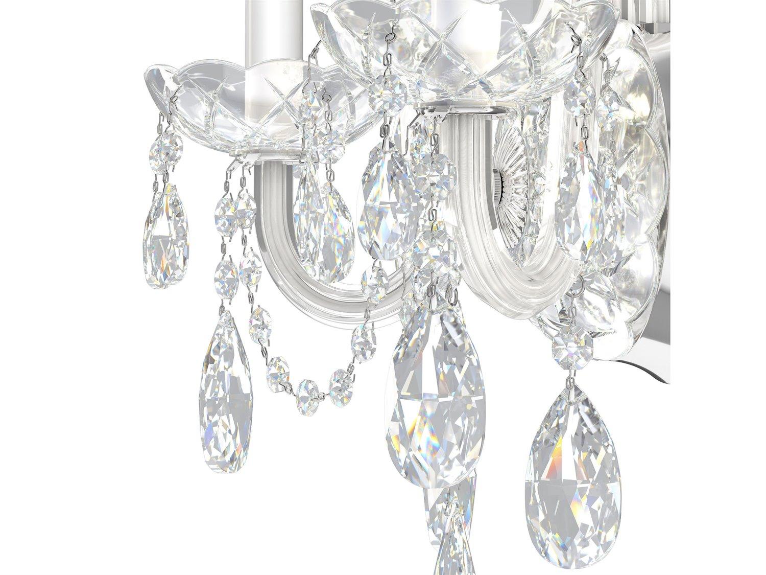Schonbek Arlington 2-Light Polished Silver Crystal Wall Sconce