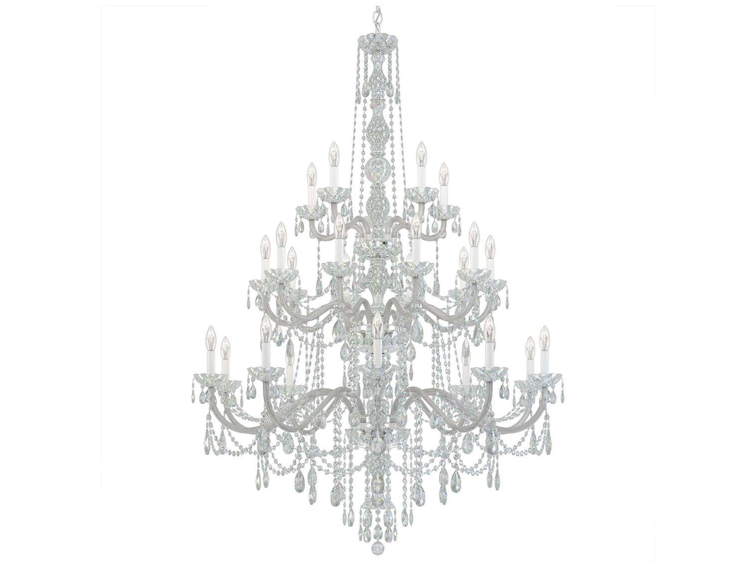 Schonbek Arlington 25-Light Polished Silver Crystal Candelabra Chandelier