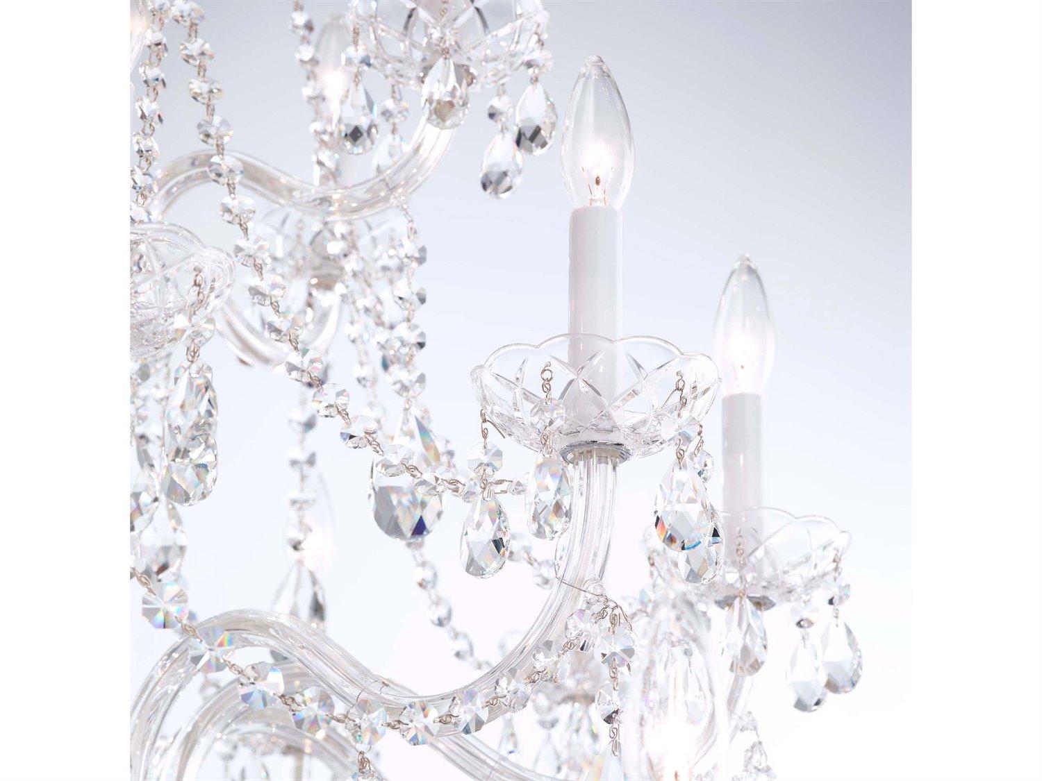 Schonbek Arlington 25-Light Polished Silver Crystal Candelabra Chandelier