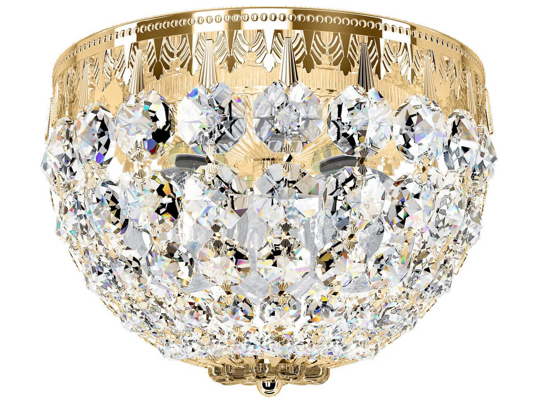 Schonbek Petit Crystal 3-Light Silver Bowl Flush Mount