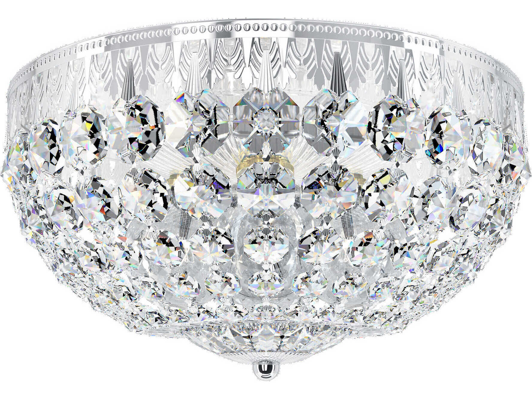 Schonbek Petit Crystal 4-Light Silver Bowl Flush Mount
