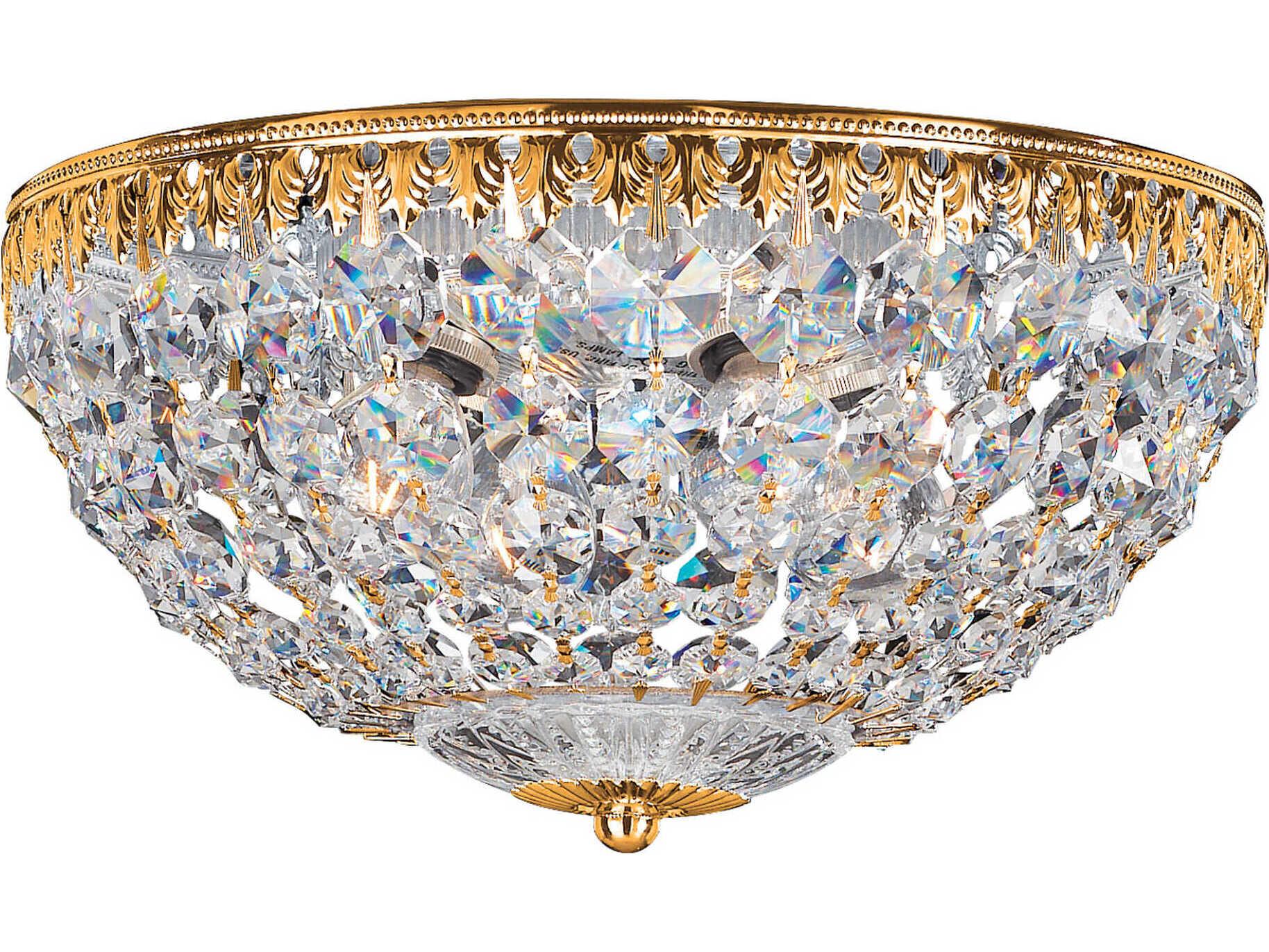 Schonbek Petit Crystal 4-Light Silver Bowl Flush Mount