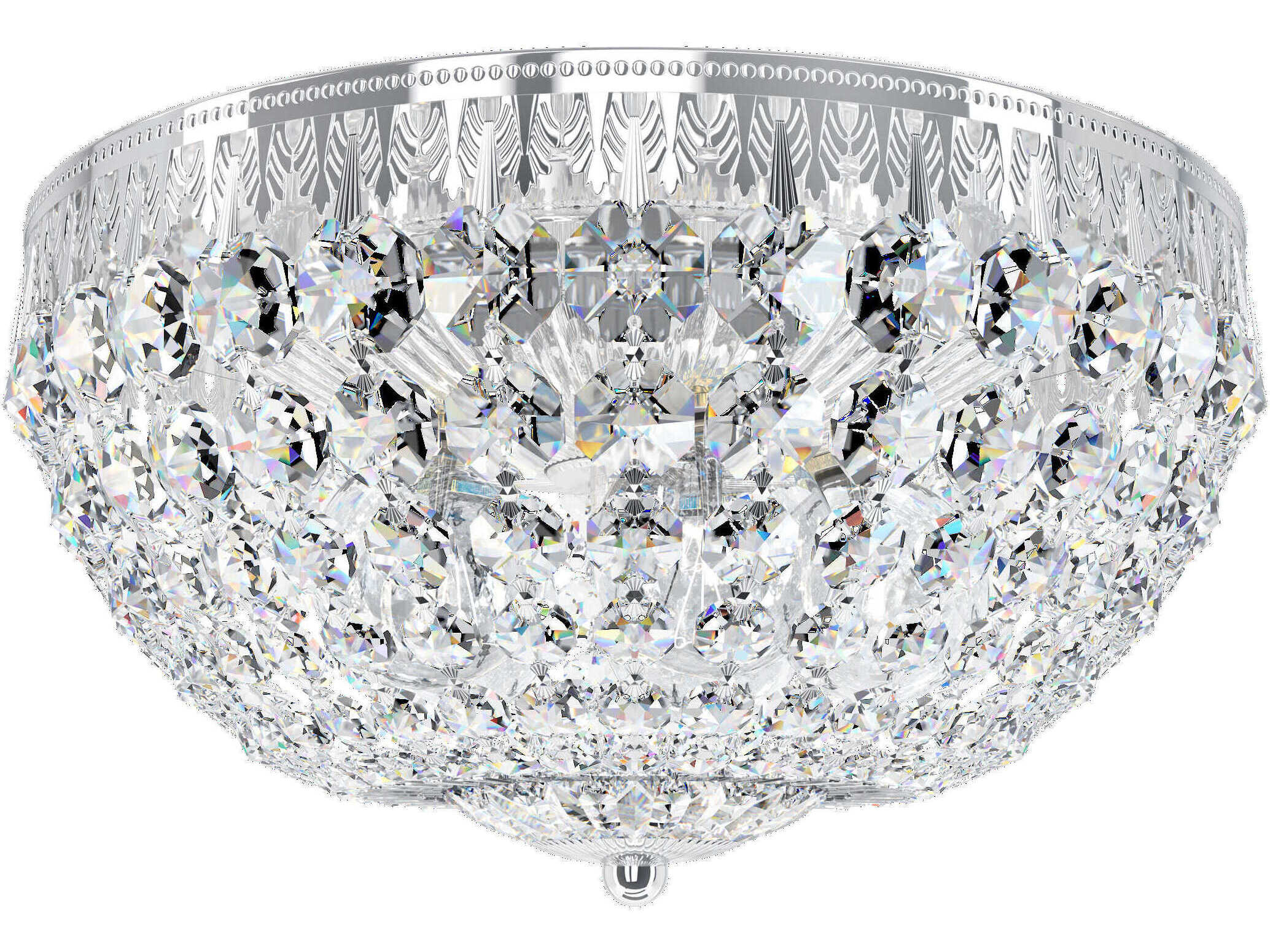 Schonbek Petit Crystal 5-Light Silver Bowl Flush Mount