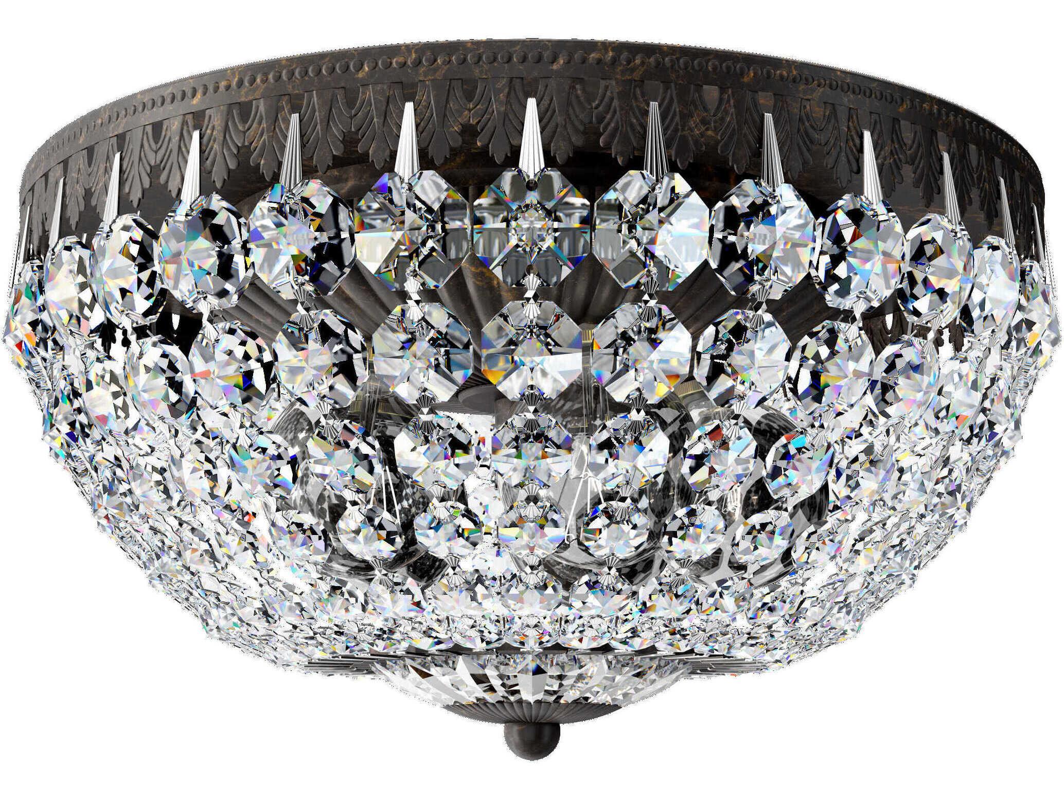 Schonbek Petit Crystal 5-Light Silver Bowl Flush Mount