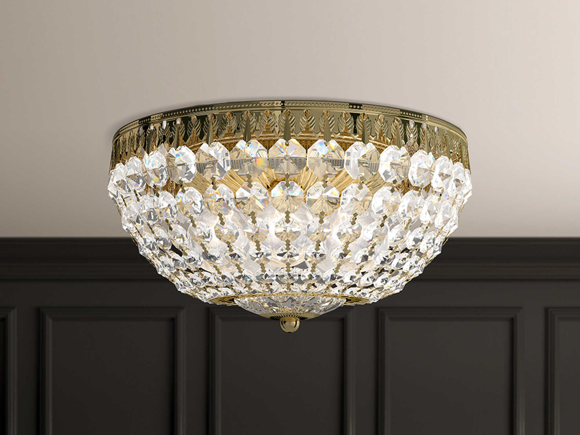 Schonbek Petit Crystal 5-Light Silver Bowl Flush Mount