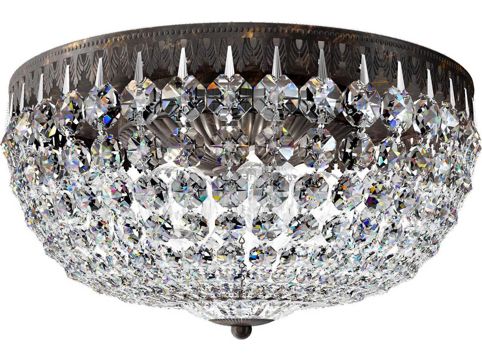 Schonbek Petit Crystal 5-Light Silver Bowl Flush Mount