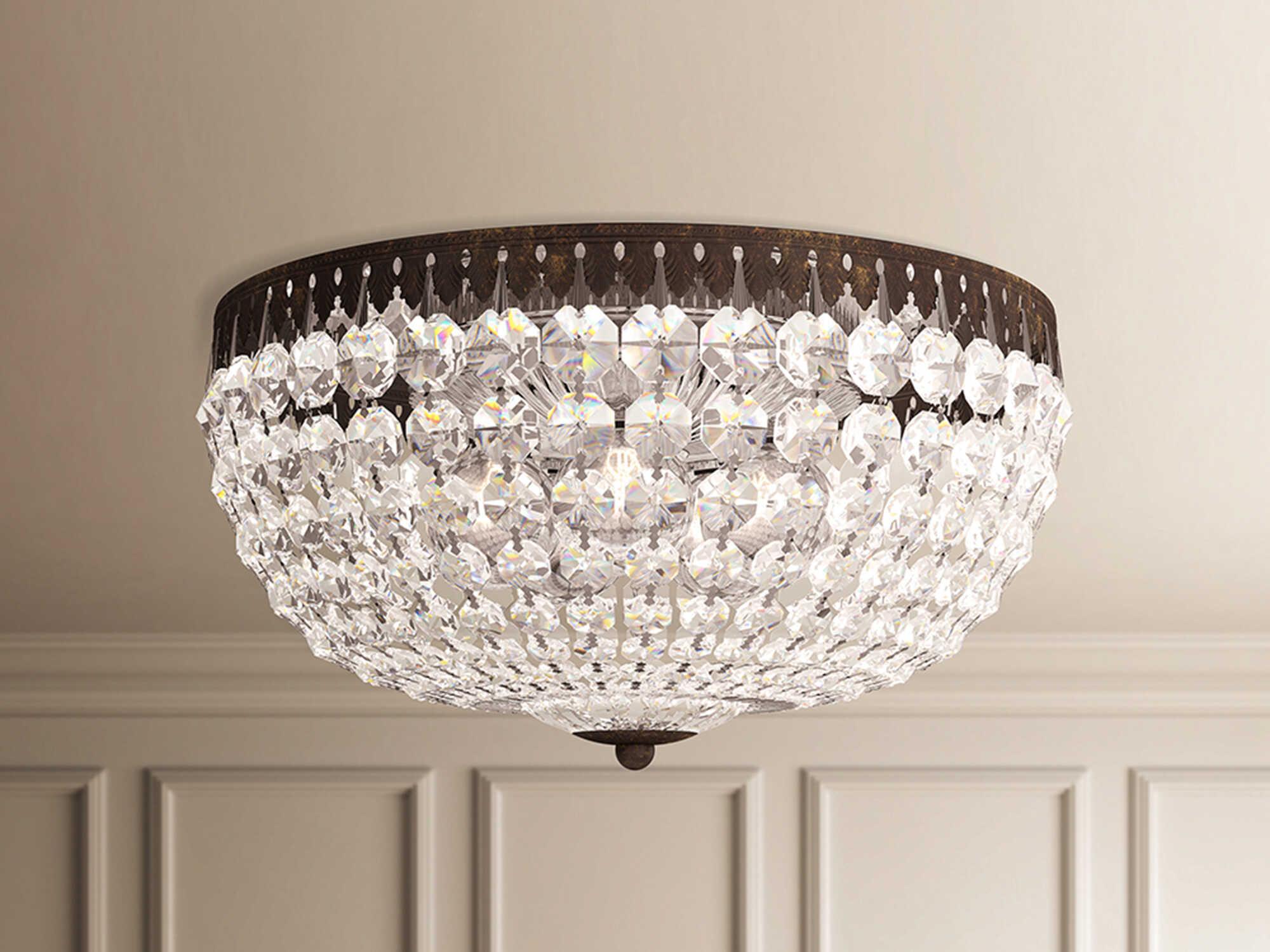 Schonbek Petit Crystal 5-Light Silver Bowl Flush Mount