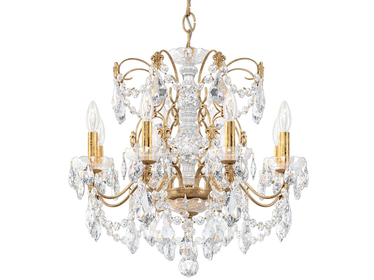 Schonbek Century 8-Light Silver Crystal Candelabra Chandelier