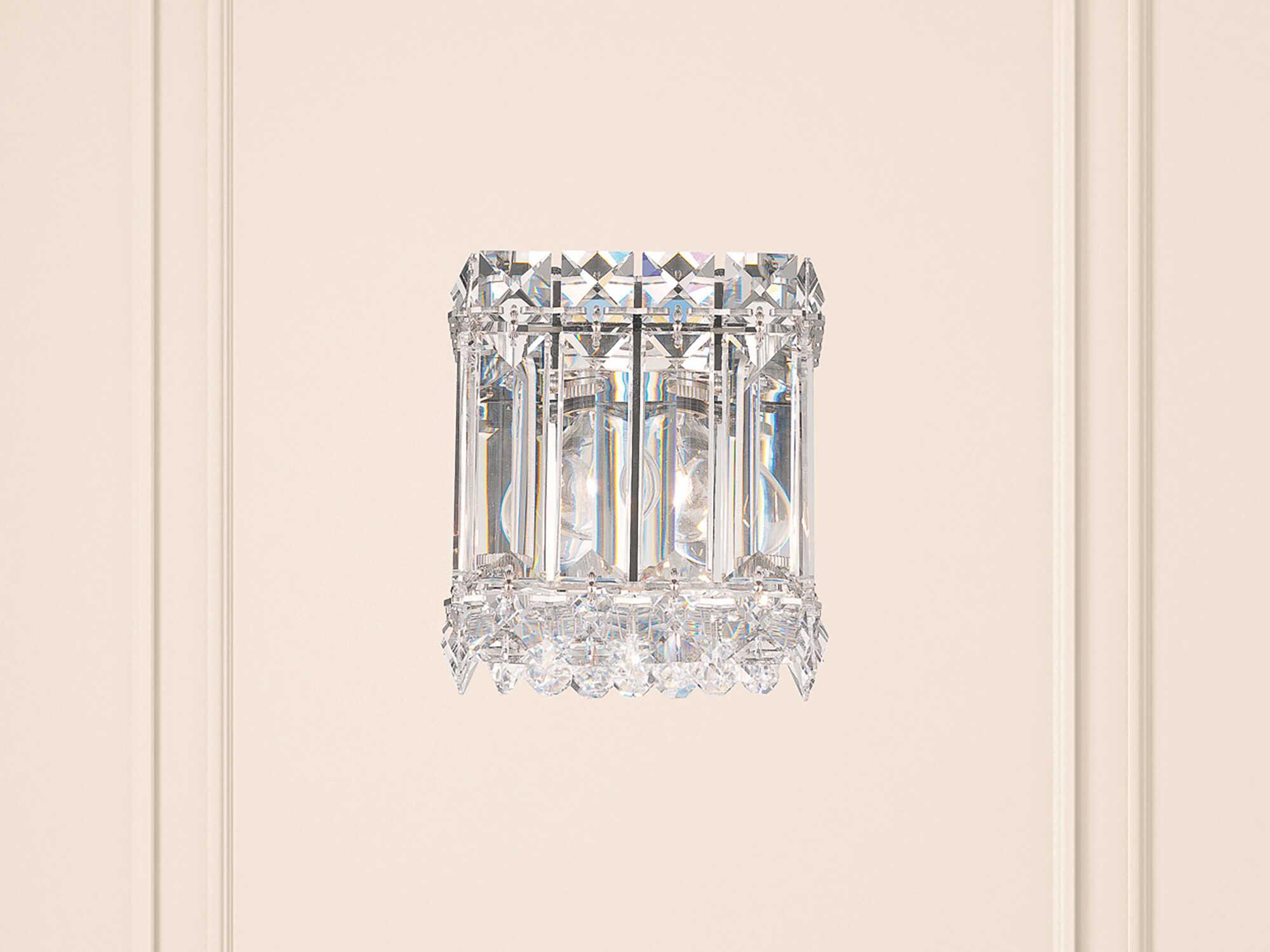 Schonbek Quantum 1-Light Stainless Steel Crystal Wall Sconce