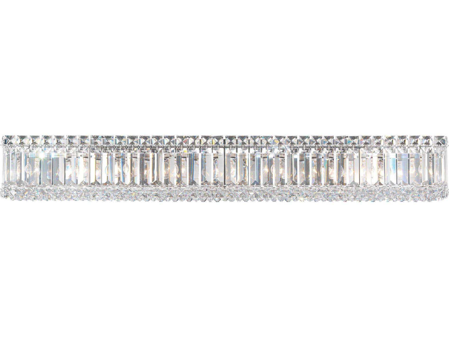 Schonbek Quantum 9-Light Stainless Steel Crystal Vanity Light