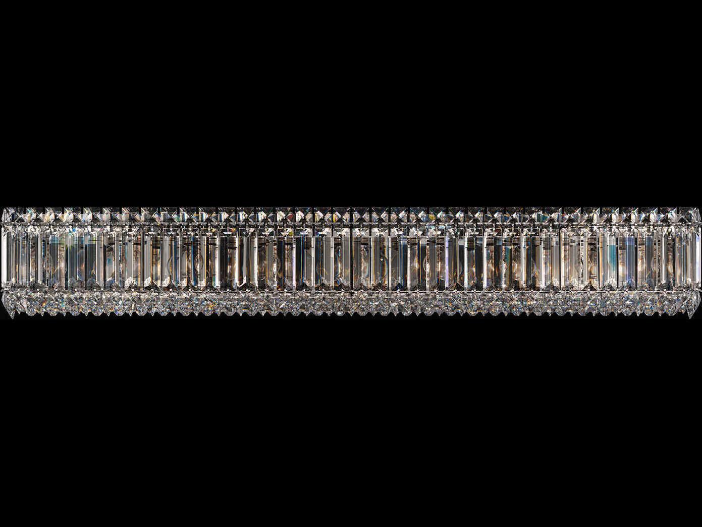 Schonbek Quantum 9-Light Stainless Steel Crystal Vanity Light