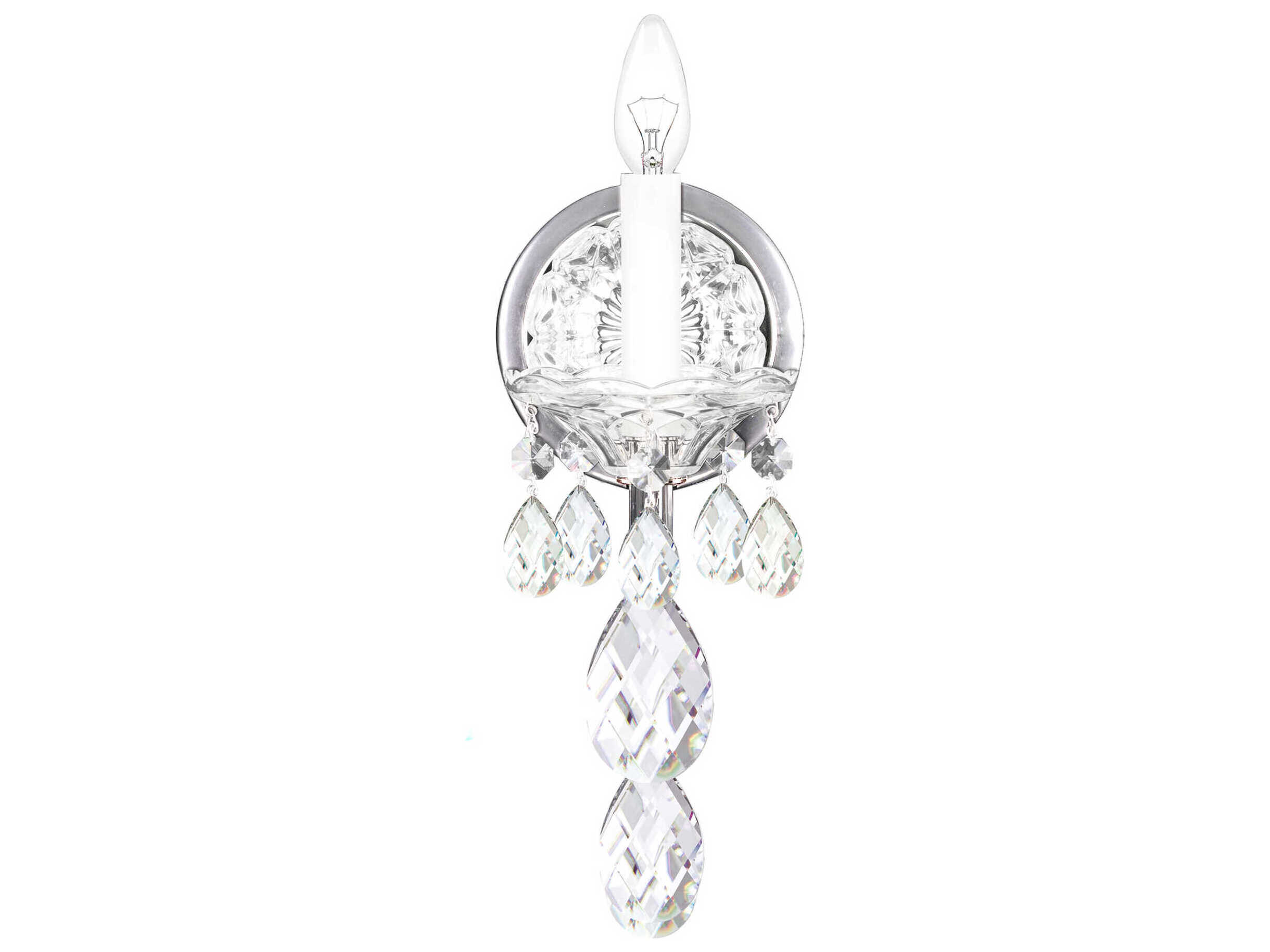 Schonbek Sterling 1-Light Silver Crystal Wall Sconce