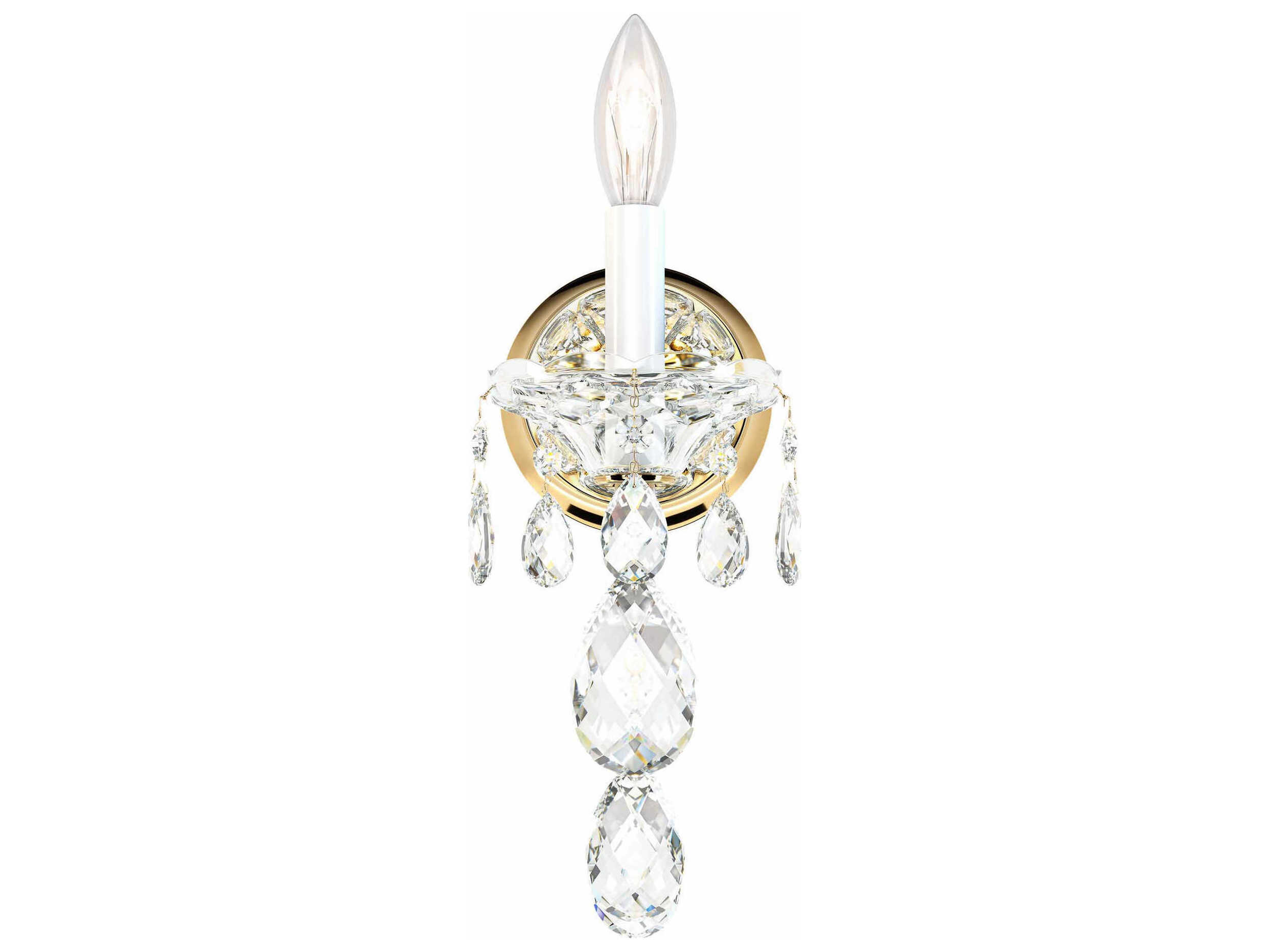 Schonbek Sterling 1-Light Silver Crystal Wall Sconce