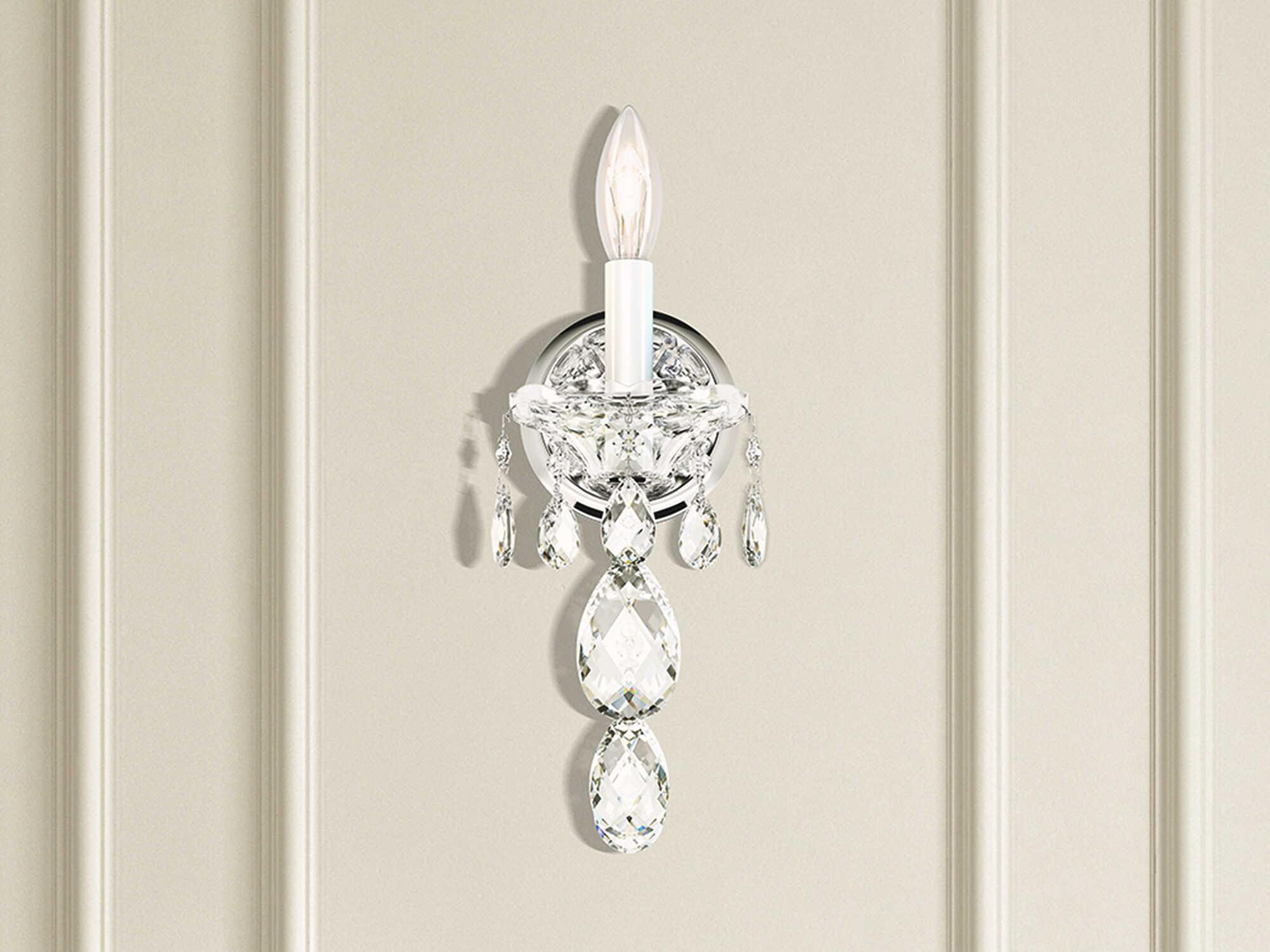 Schonbek Sterling 1-Light Silver Crystal Wall Sconce