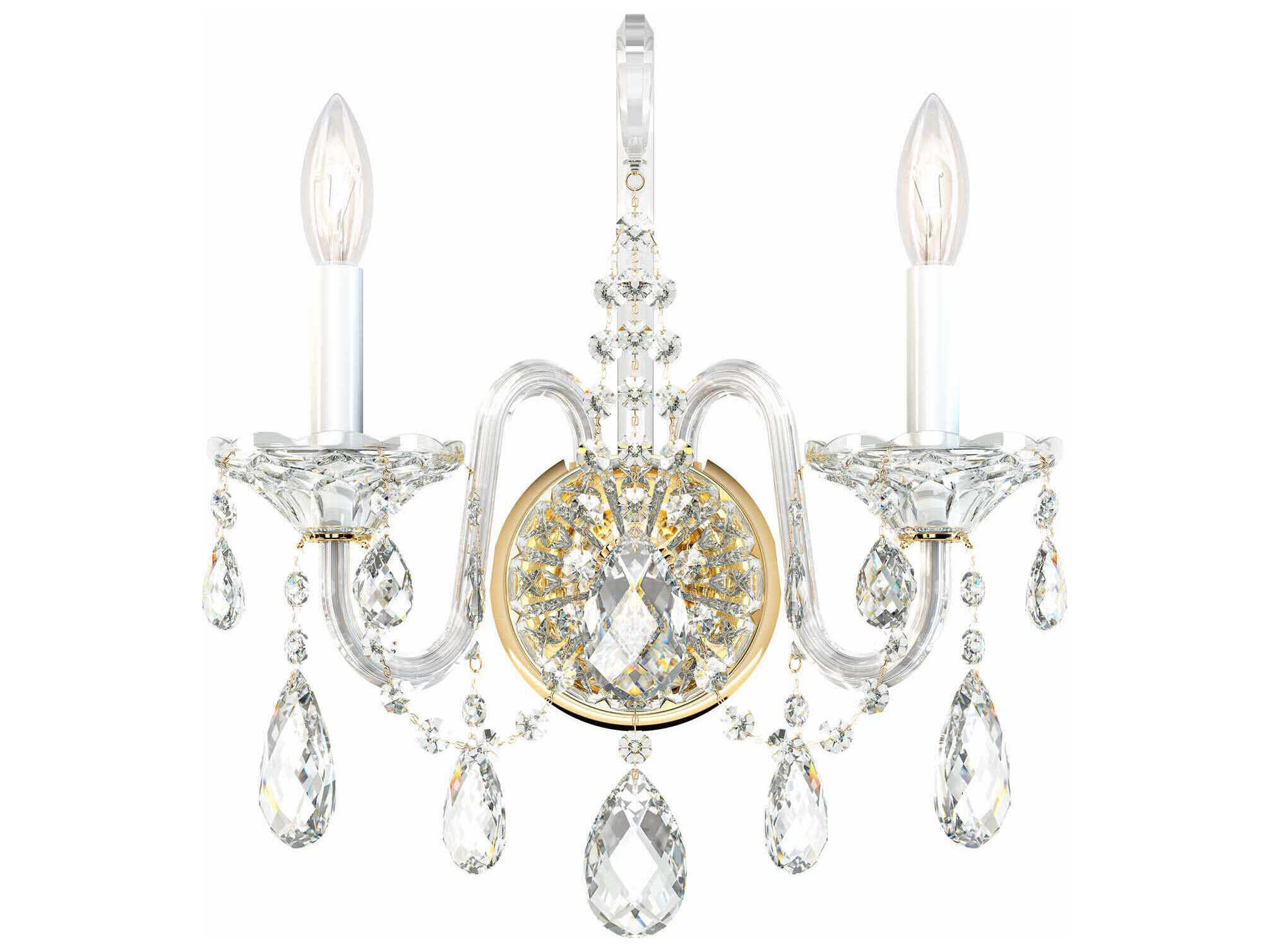 Schonbek Sterling 2-Light Silver Crystal Wall Sconce