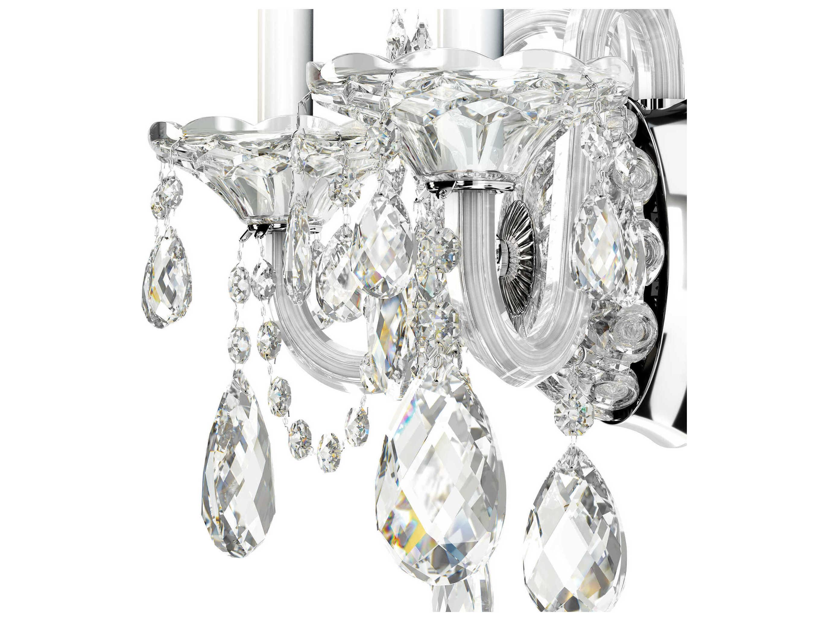 Schonbek Sterling 2-Light Silver Crystal Wall Sconce