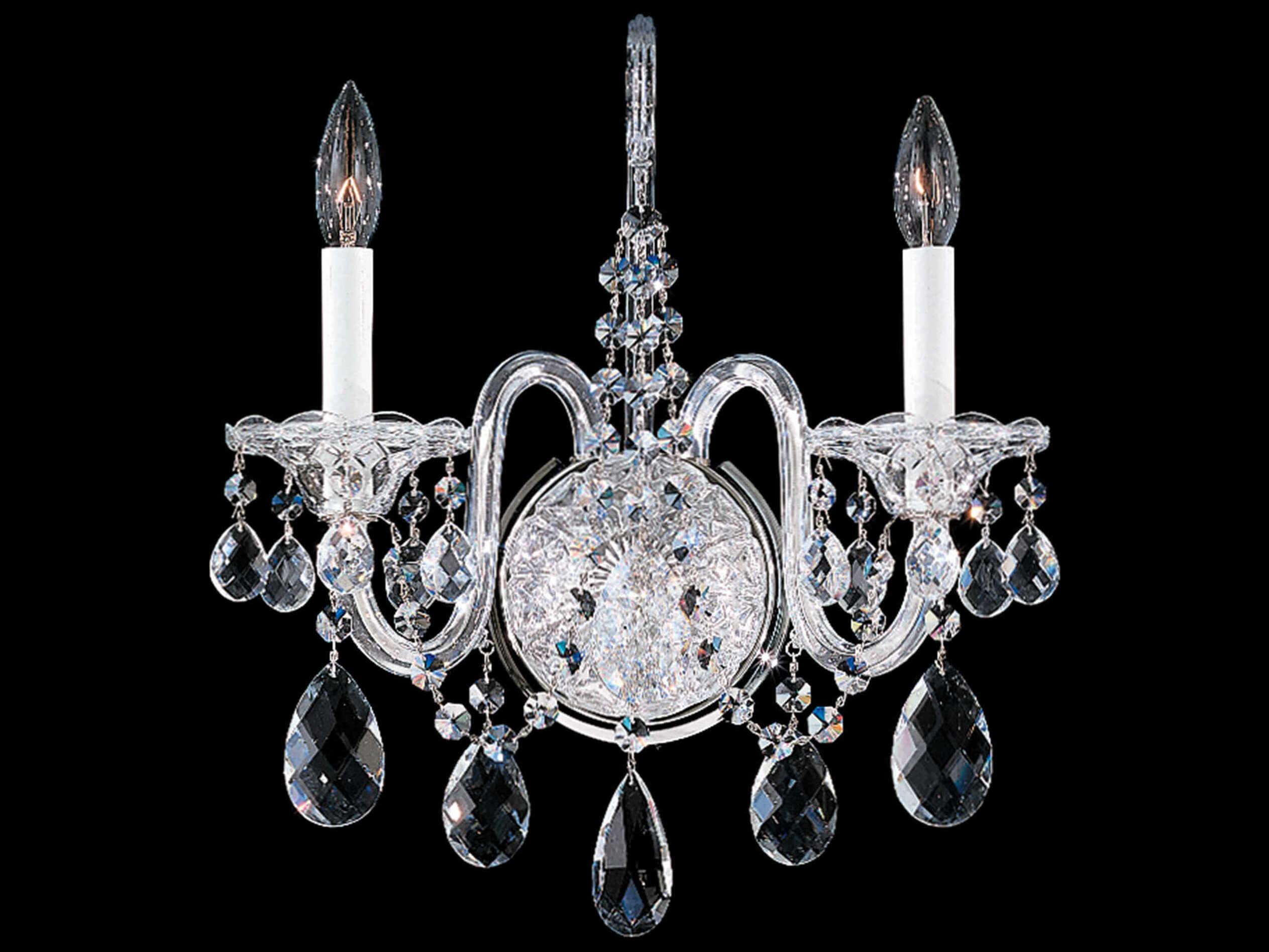 Schonbek Sterling 2-Light Silver Crystal Wall Sconce