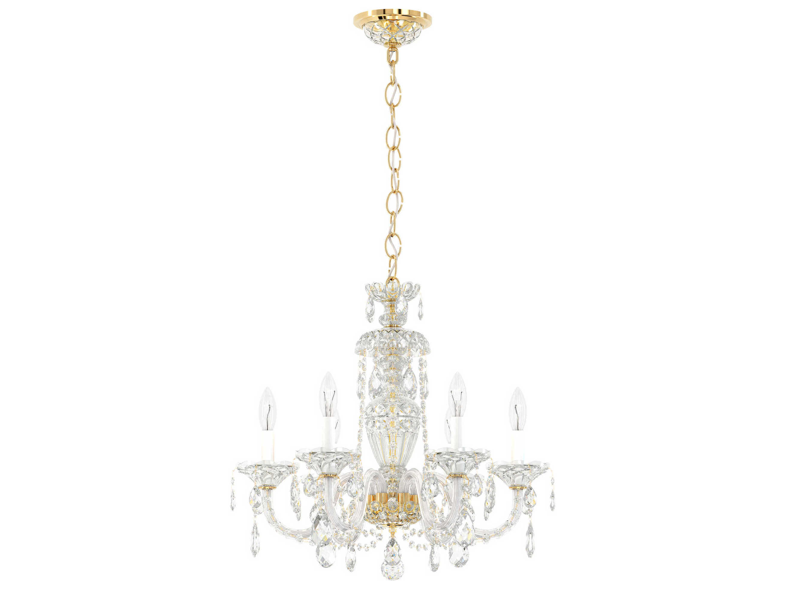 Schonbek Sterling 6-Light Silver Crystal Candelabra Chandelier