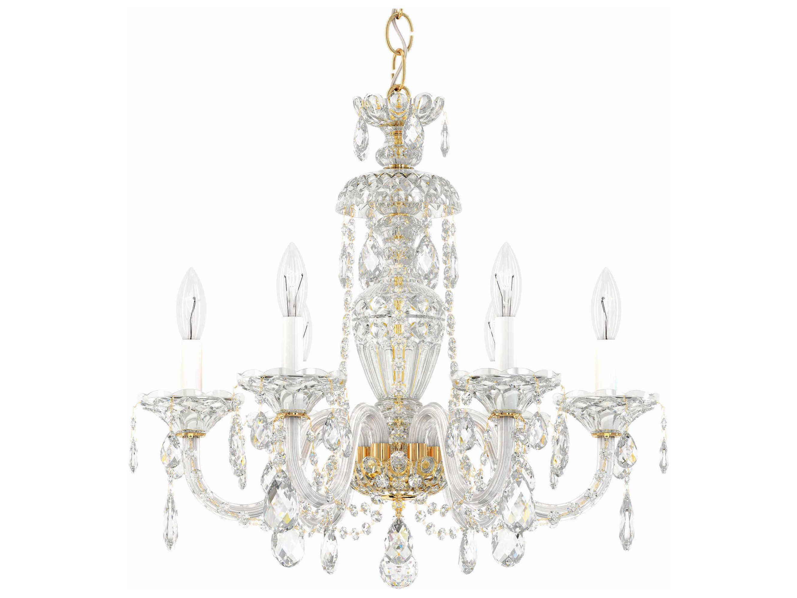 Schonbek Sterling 6-Light Silver Crystal Candelabra Chandelier