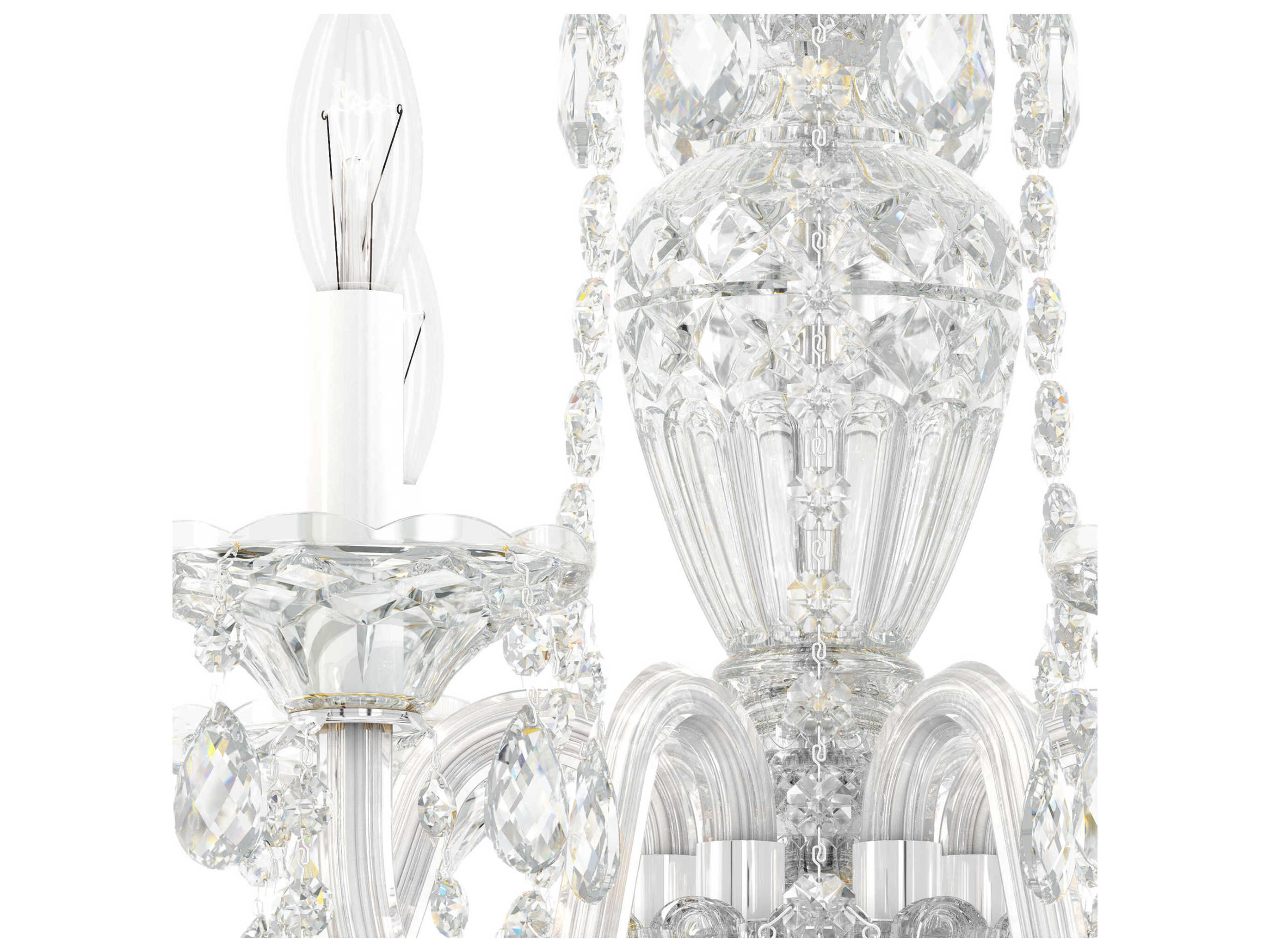 Schonbek Sterling 6-Light Silver Crystal Candelabra Chandelier