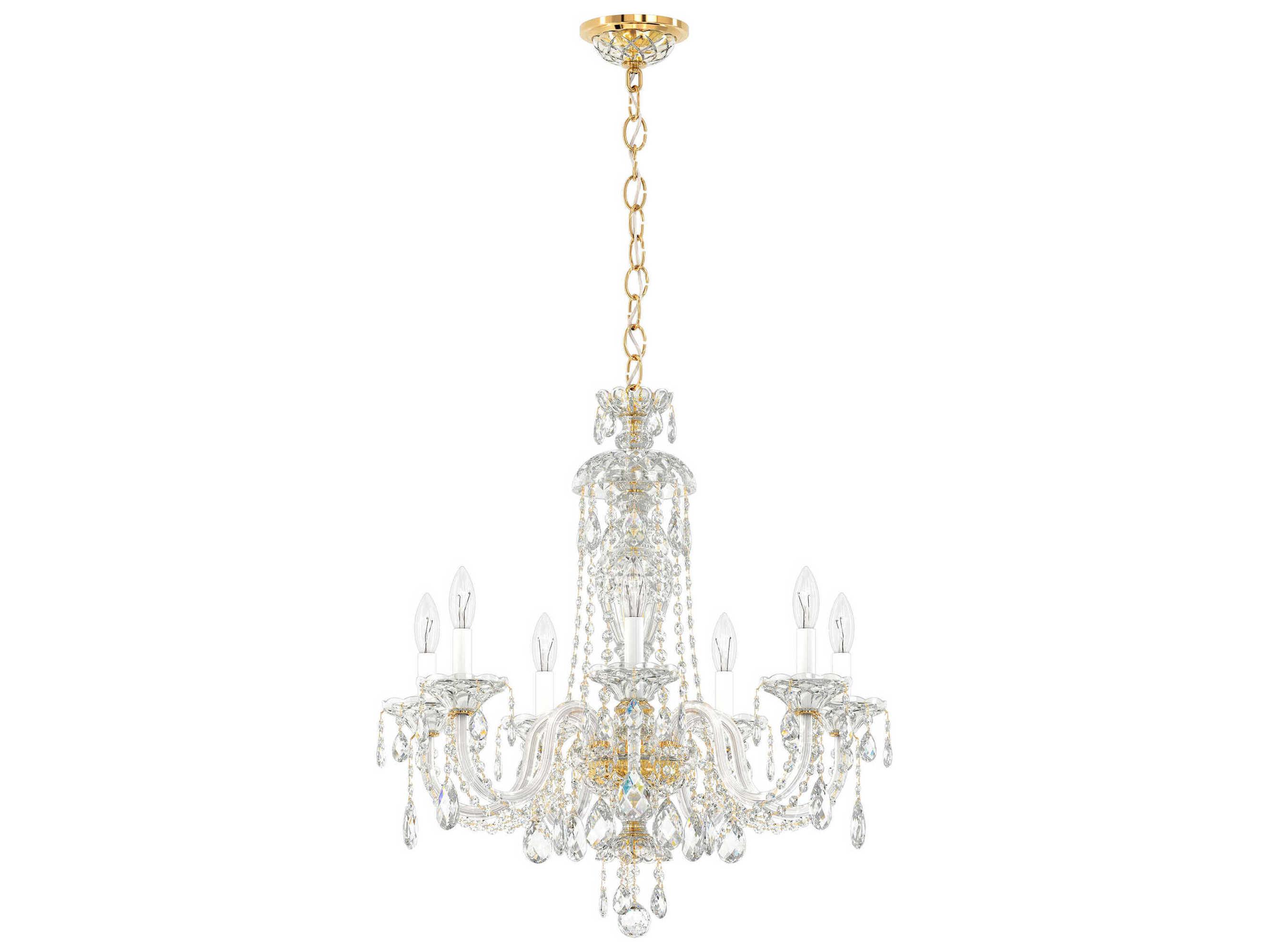 Schonbek Sterling 7-Light Silver Crystal Candelabra Chandelier