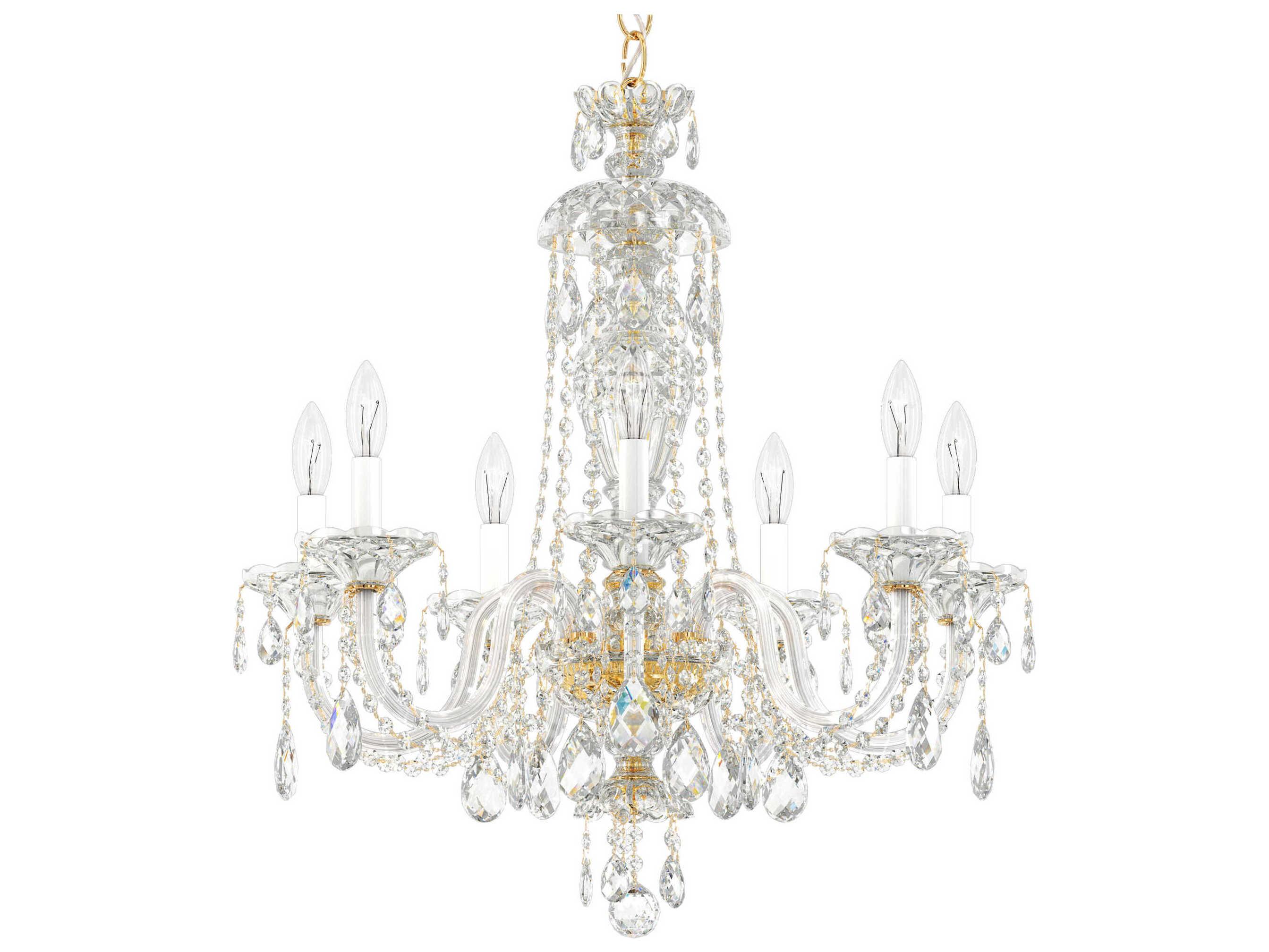 Schonbek Sterling 7-Light Silver Crystal Candelabra Chandelier