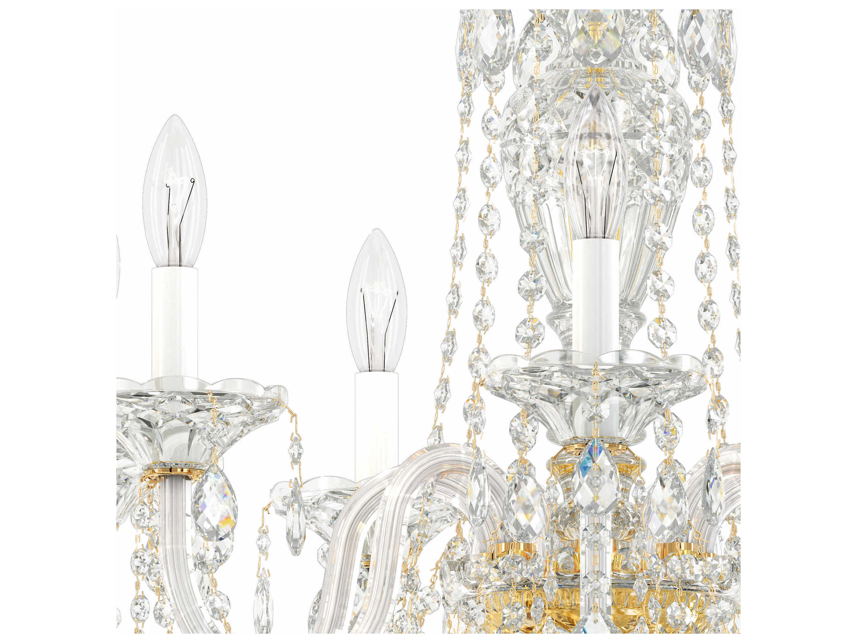 Schonbek Sterling 7-Light Silver Crystal Candelabra Chandelier