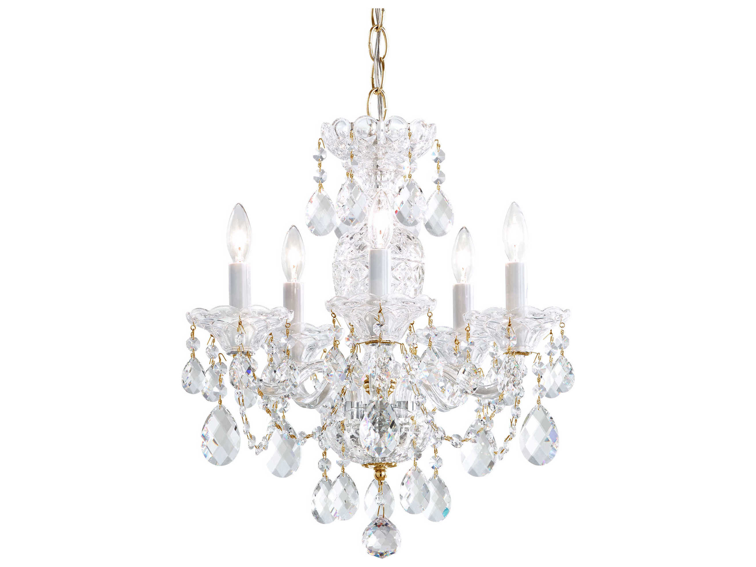 Schonbek Sterling 5-Light Silver Crystal Candelabra Chandelier