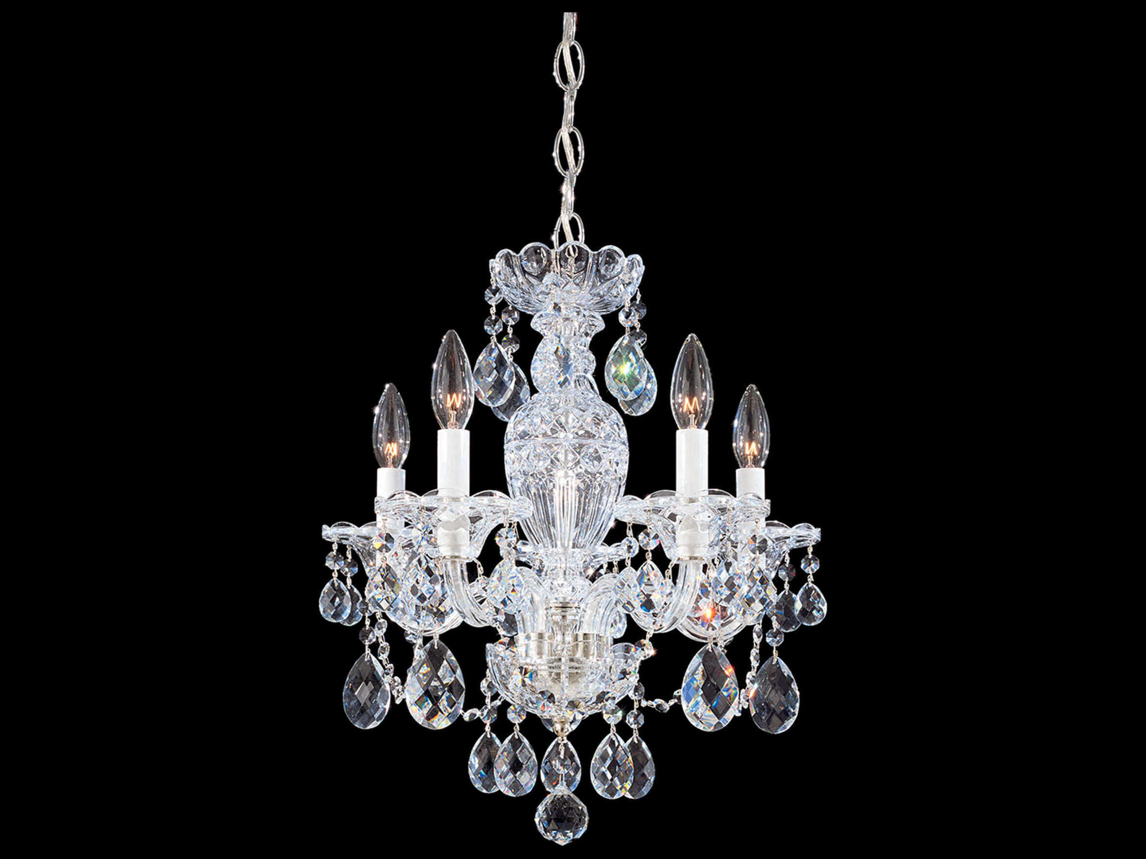 Schonbek Sterling 5-Light Silver Crystal Candelabra Chandelier