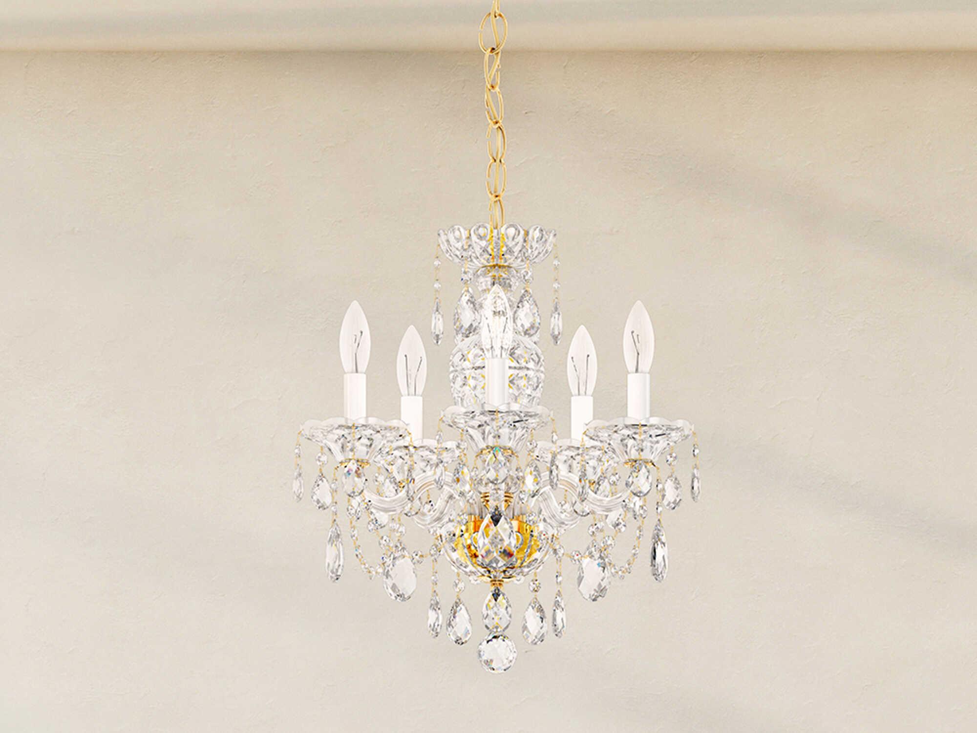 Schonbek Sterling 5-Light Silver Crystal Candelabra Chandelier