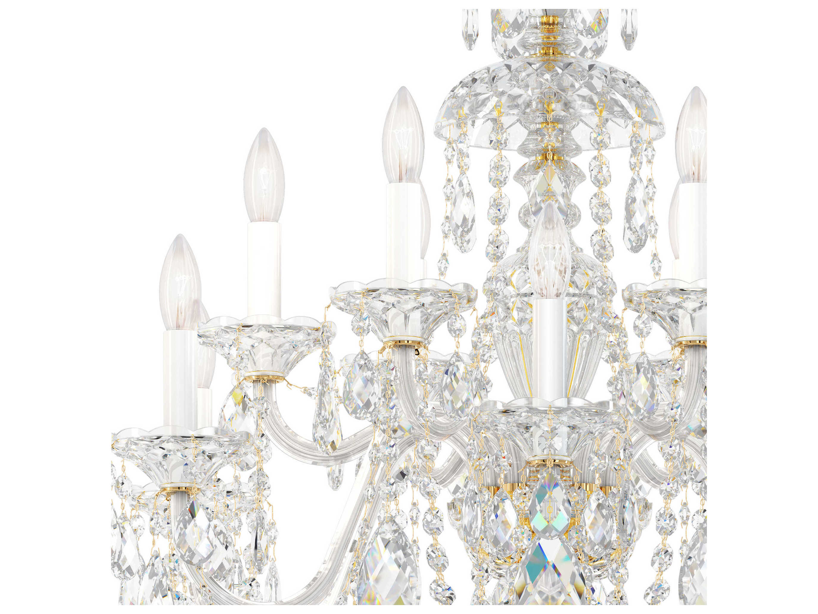 Schonbek Sterling 12-Light Silver Crystal Candelabra Chandelier