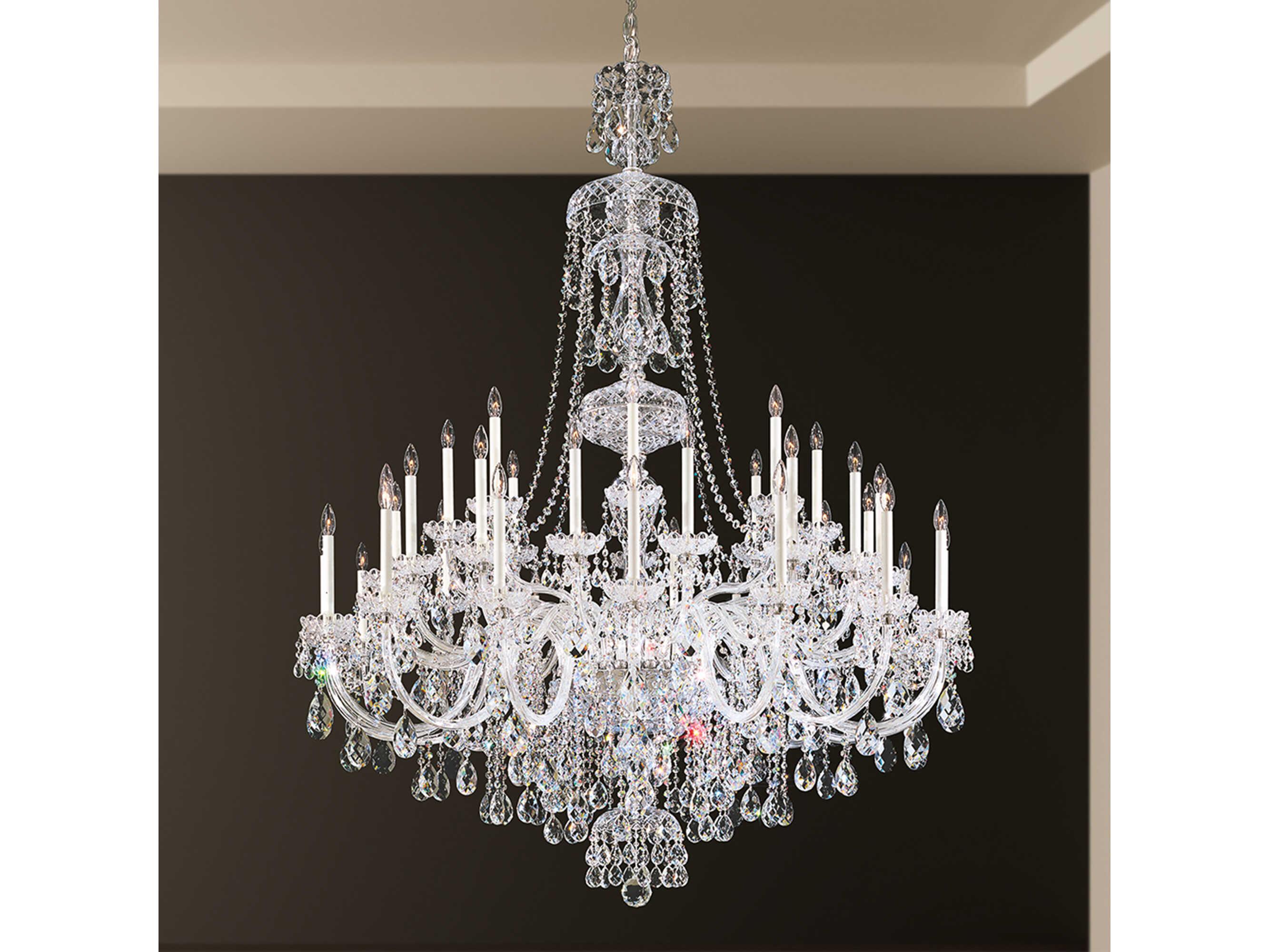Schonbek Sterling 45-Light Silver Crystal Candelabra Chandelier