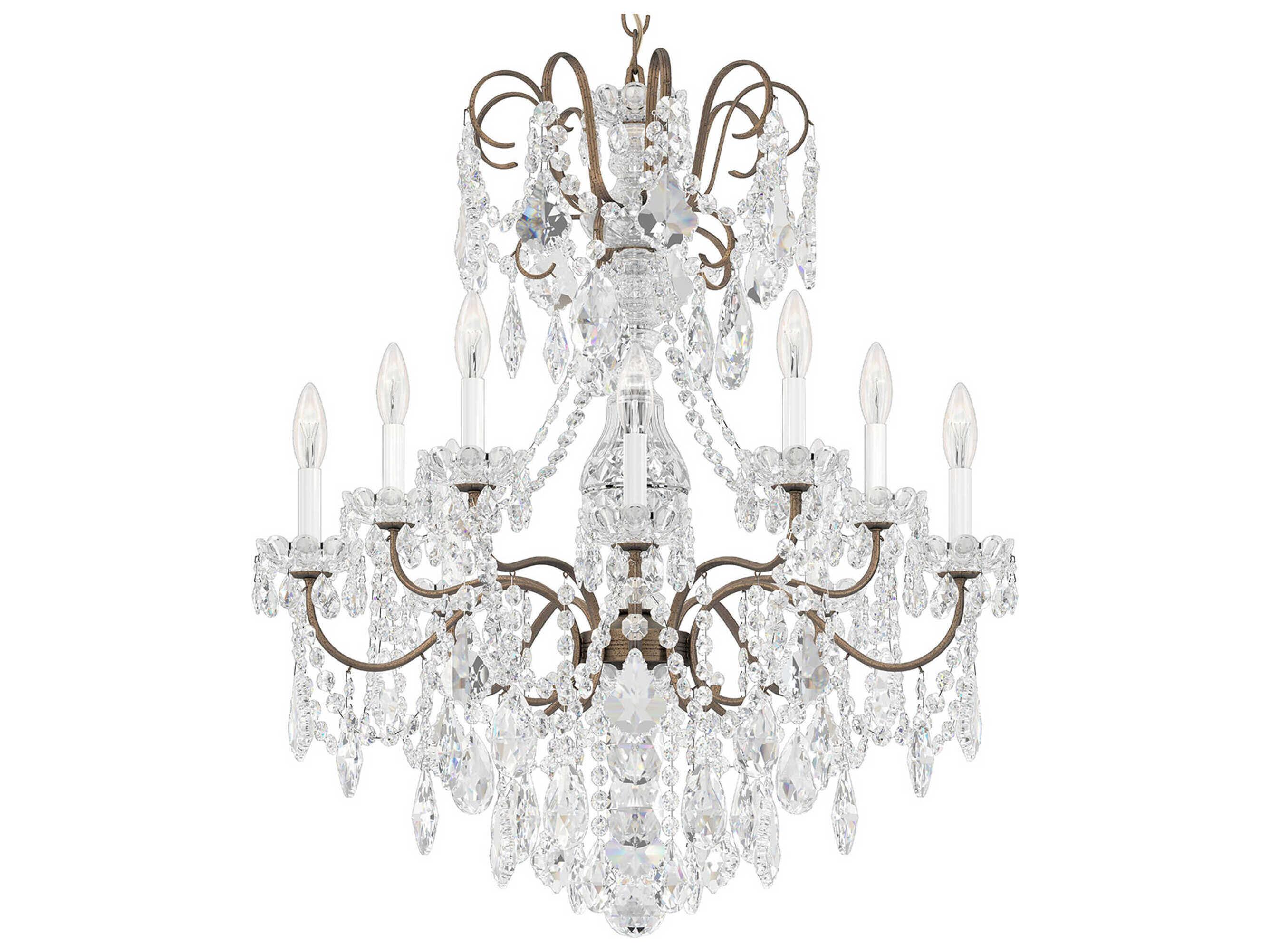 Schonbek New Orleans 10-Light Silver Crystal Candelabra Chandelier