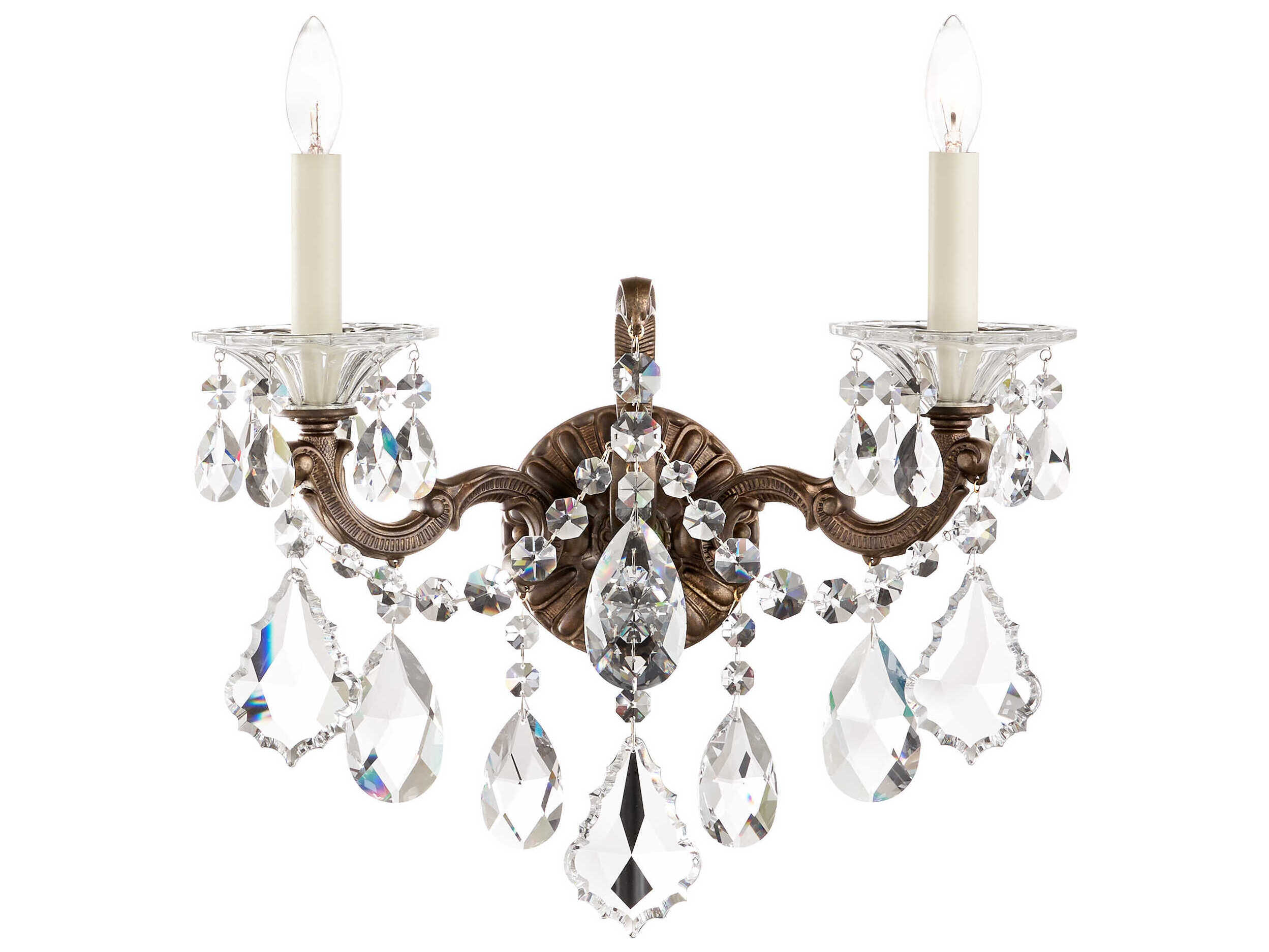Schonbek La Scala 2-Light Gold Crystal Wall Sconce